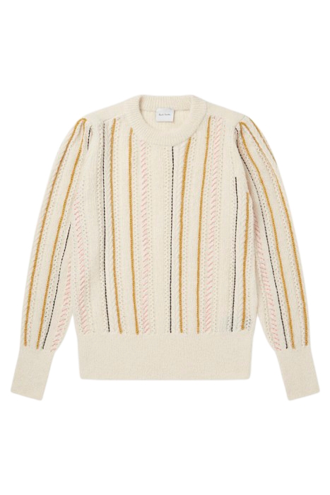 WOMENS KNITTED PULLOVER CREW NECK OFF WHITE 3