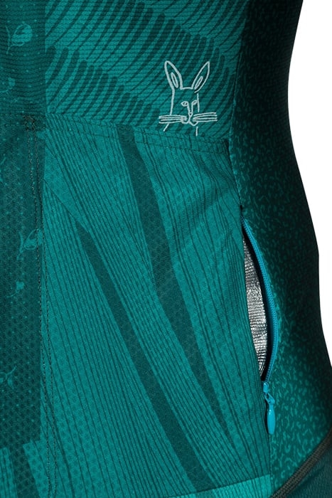 MENS CYCLE JERSEY SEASONAL PRINT VERY DARK GREEN 4