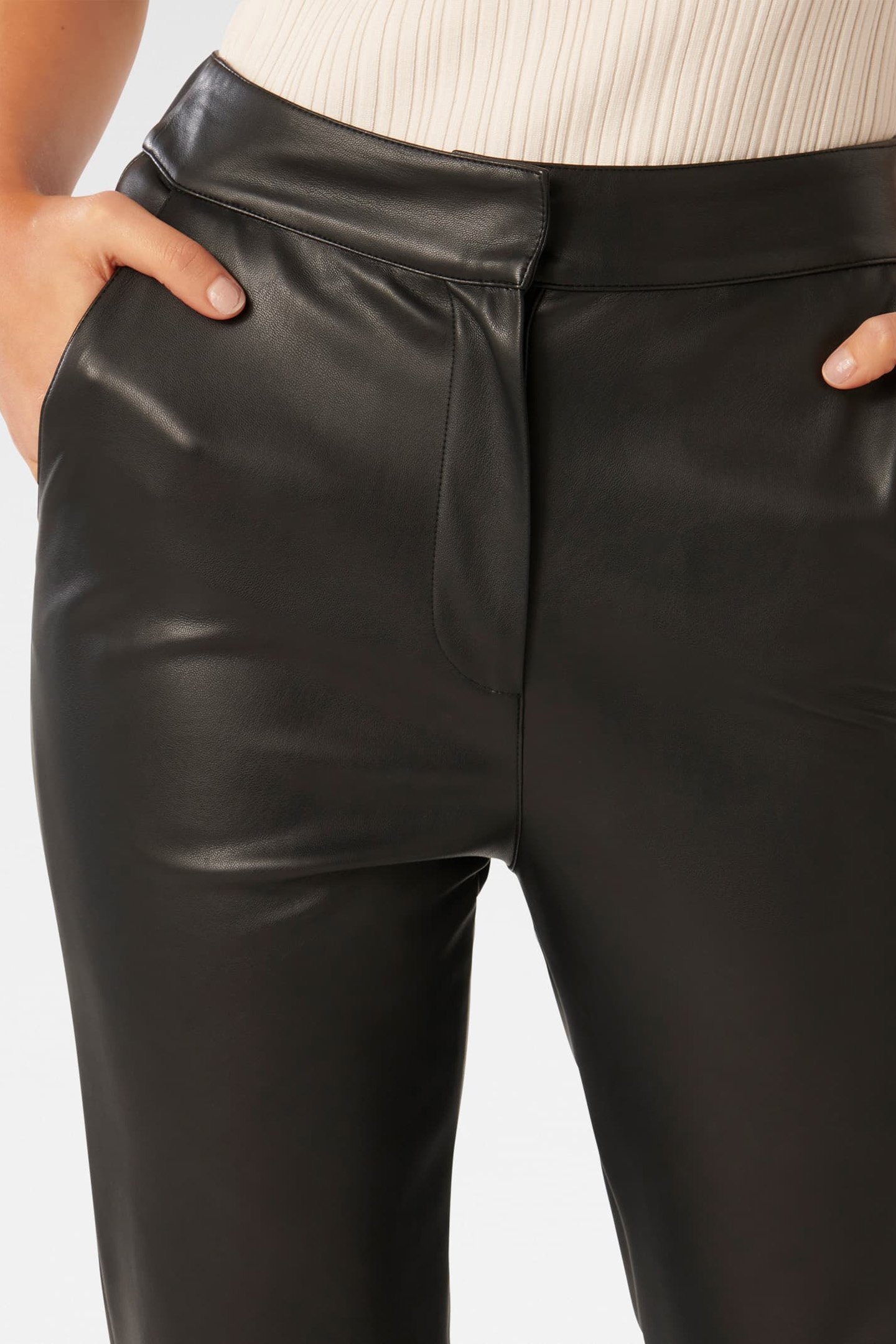 ALEXIS VEGAN LEATHER SLIM LEG PANTS BLACK 6
