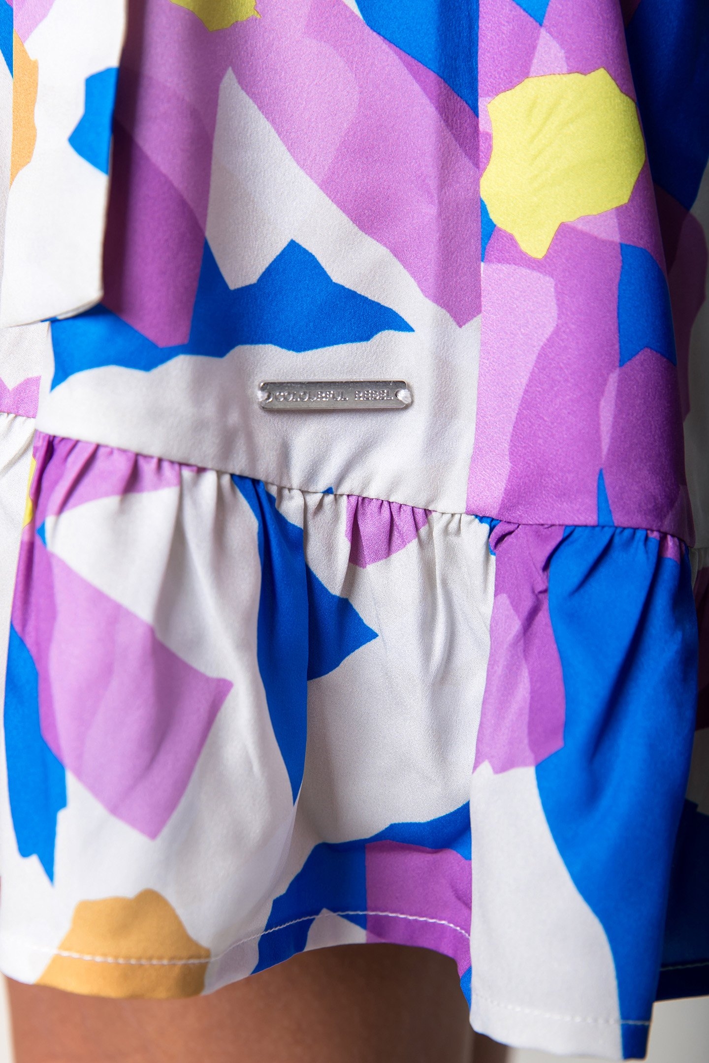 TELSI BIG FLOWER SHORT SLEEVE REAL WRAP MINI DRESS SS MULTIC 6