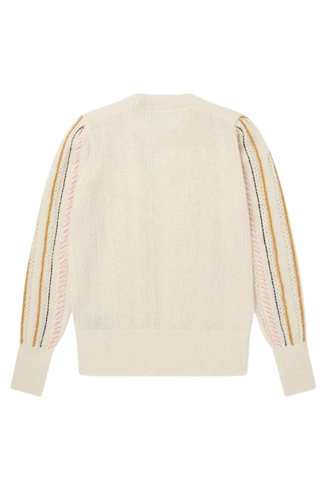 WOMENS KNITTED PULLOVER CREW NECK OFF WHITE 4