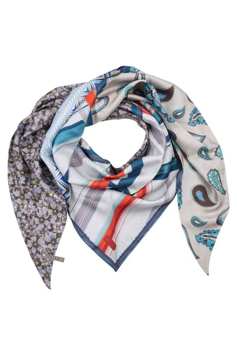 SILK SCARF ST. TROPEZ LIGHTBLUE PATCHWORK 6