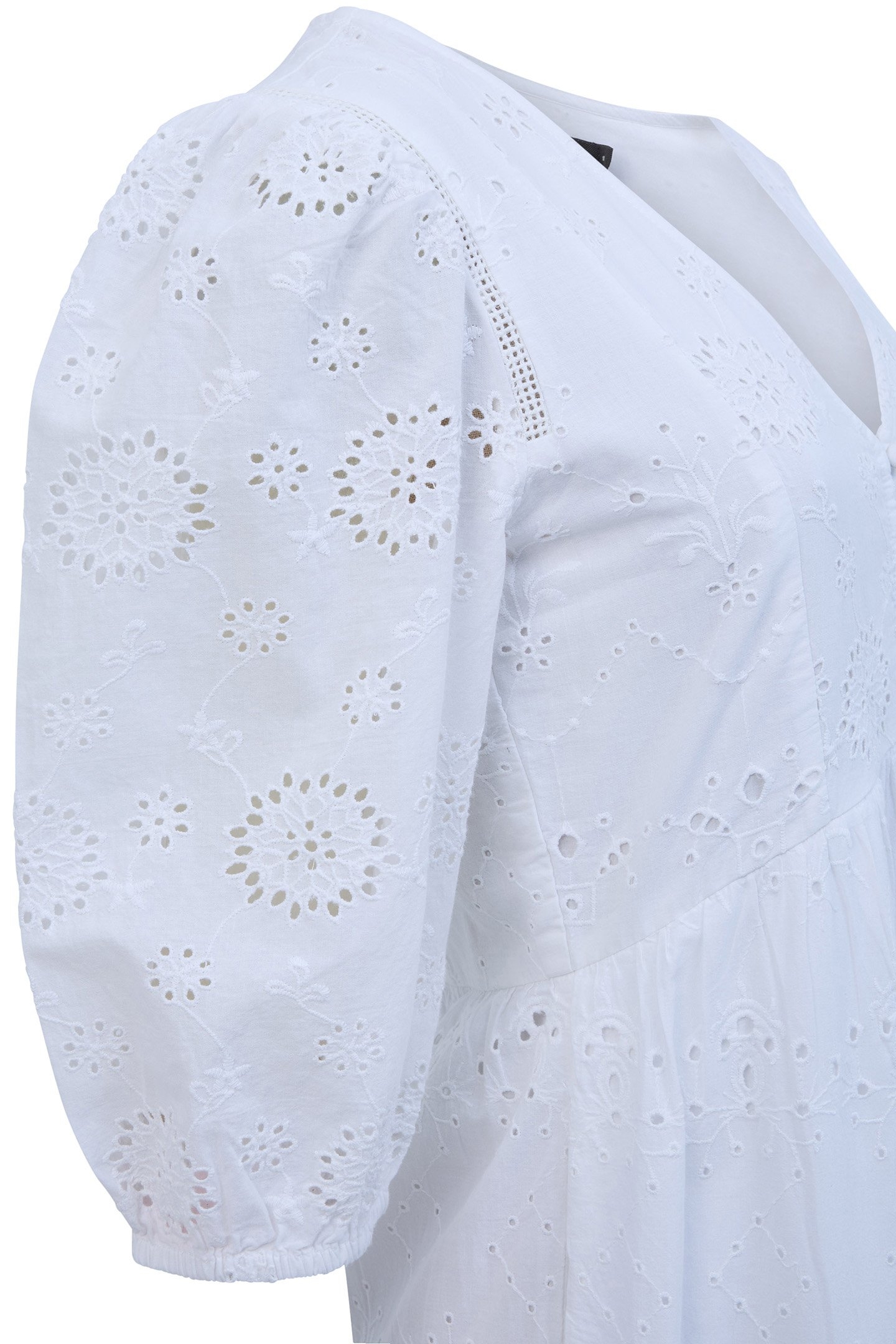 BRODERIE ANGLAISE TIERED DRESS WHITE 3