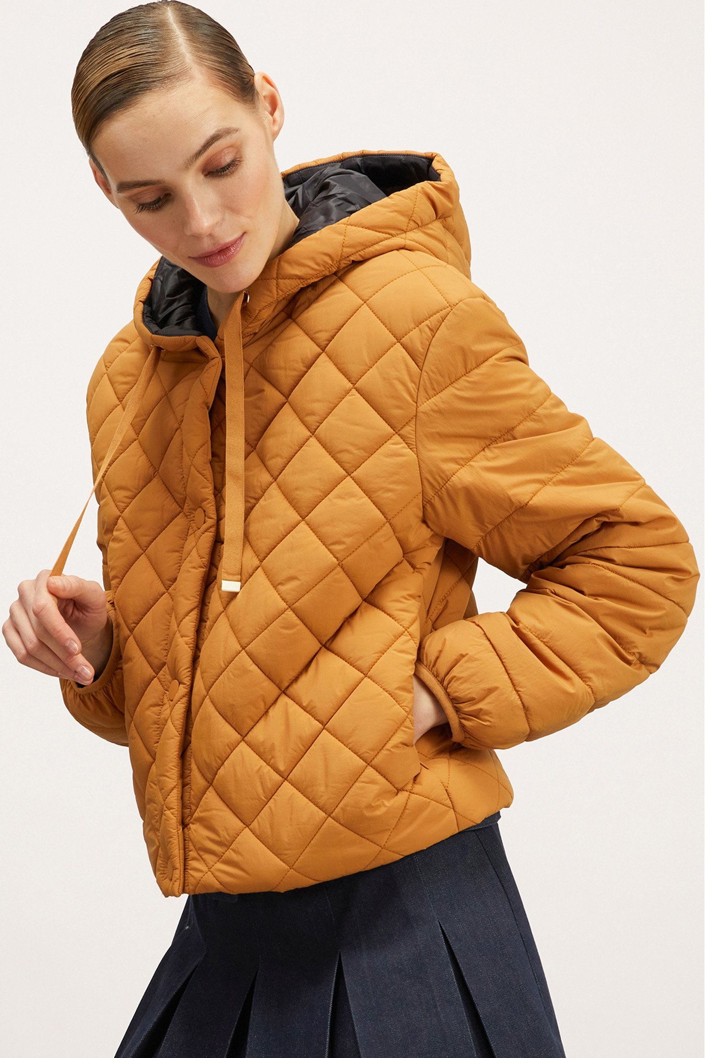 SHORT HOODED DOWN JACKET NATURAL 1