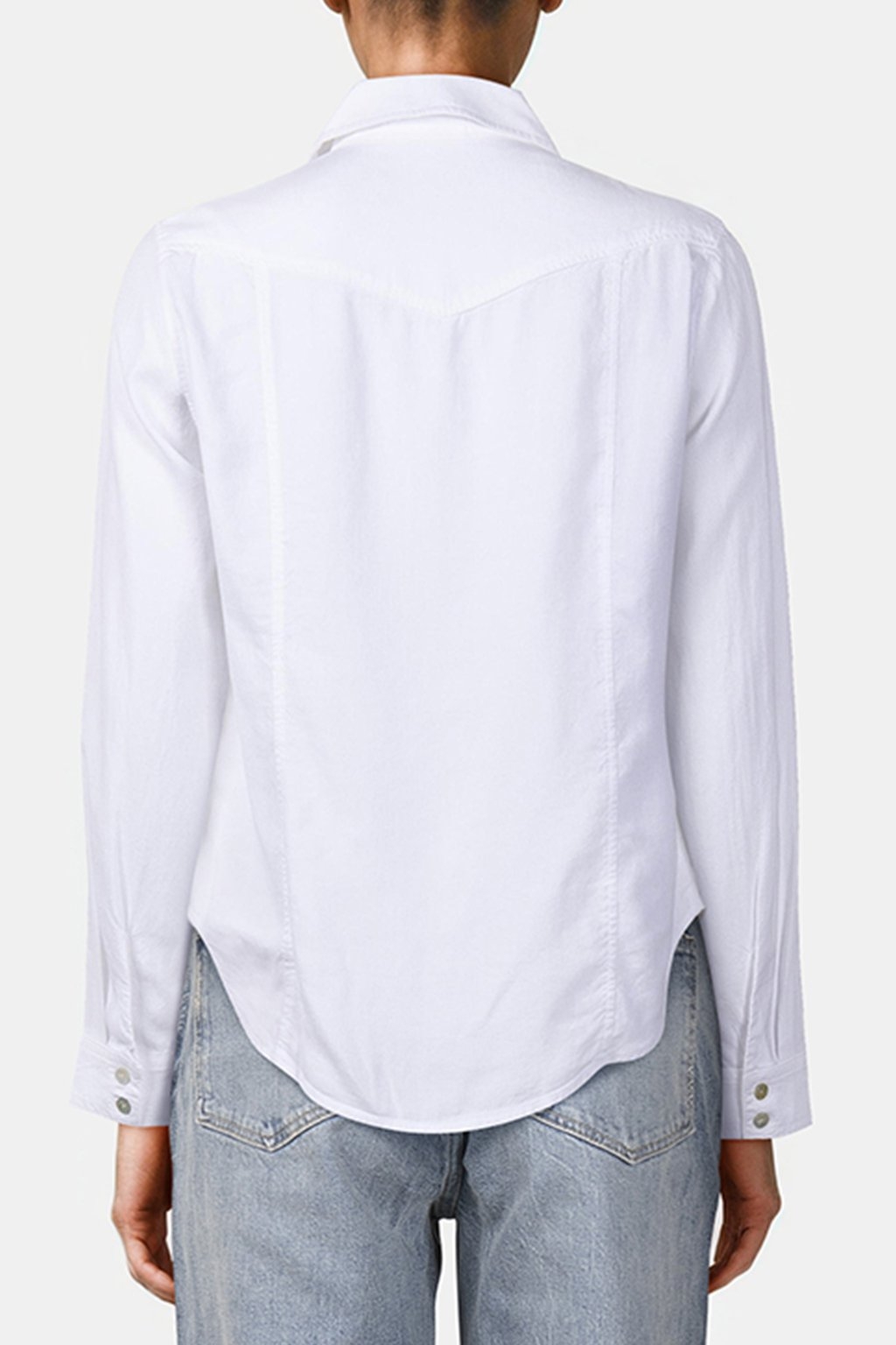 LONG SLEEVE SEAMED SHIRT WHITE 2