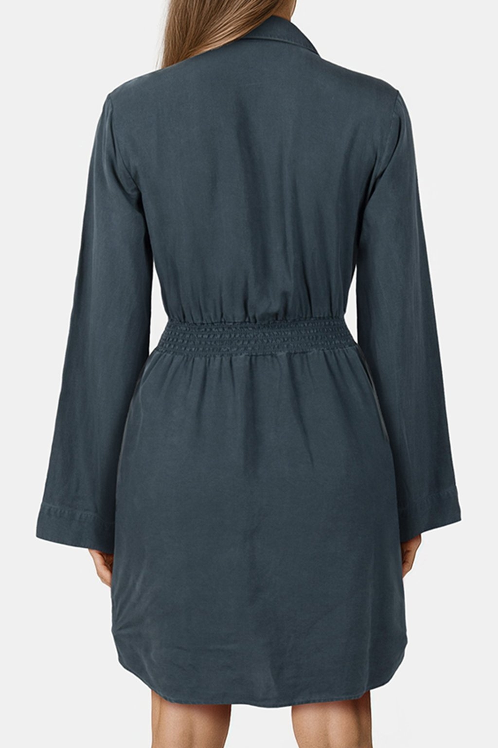 MINI SHIRT DRESS WITH SMOCKED BACK JADE NIGHT 2