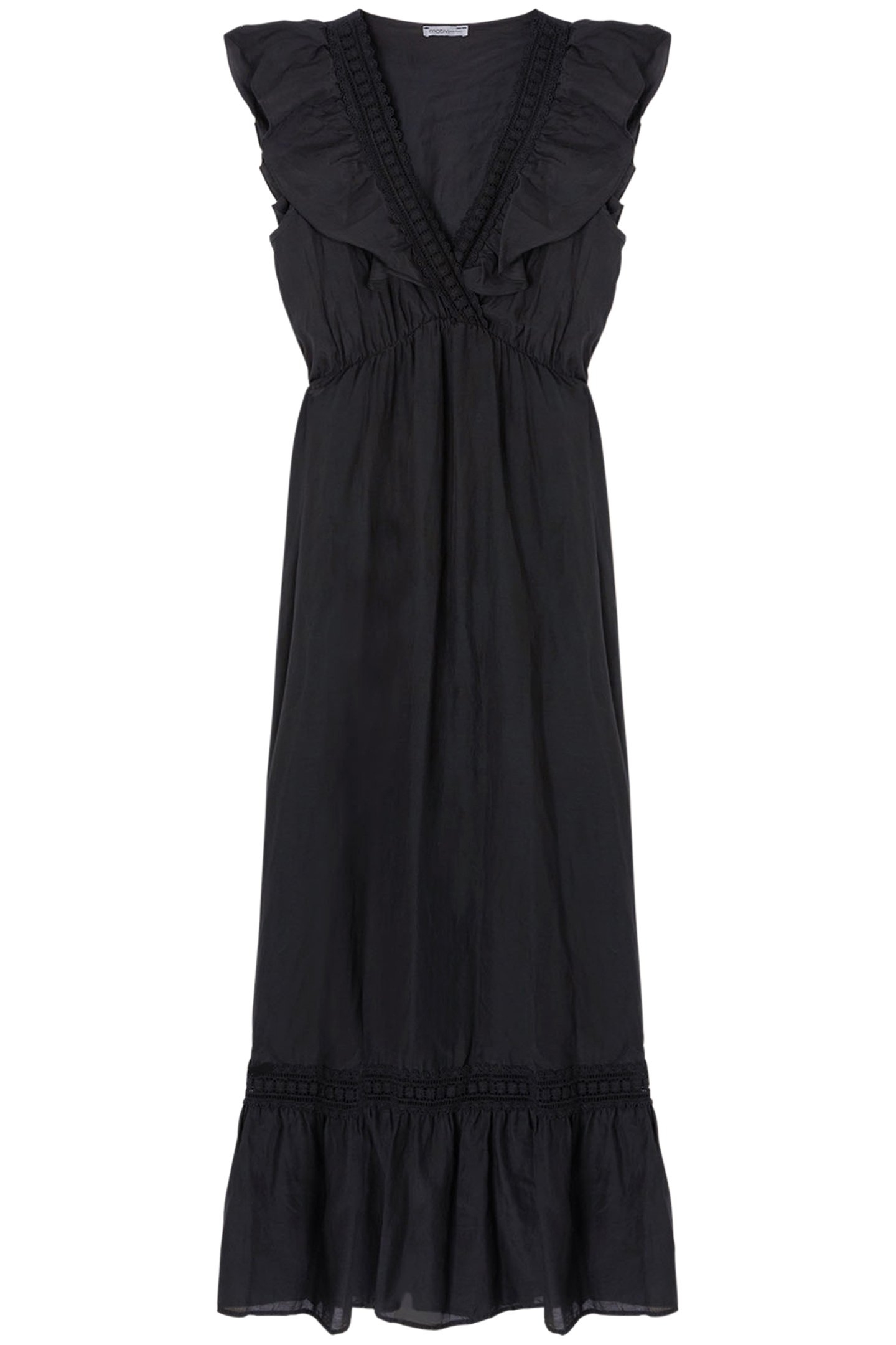 LONG SUMMER DRESS WITH FLOUNCE BLACK 3