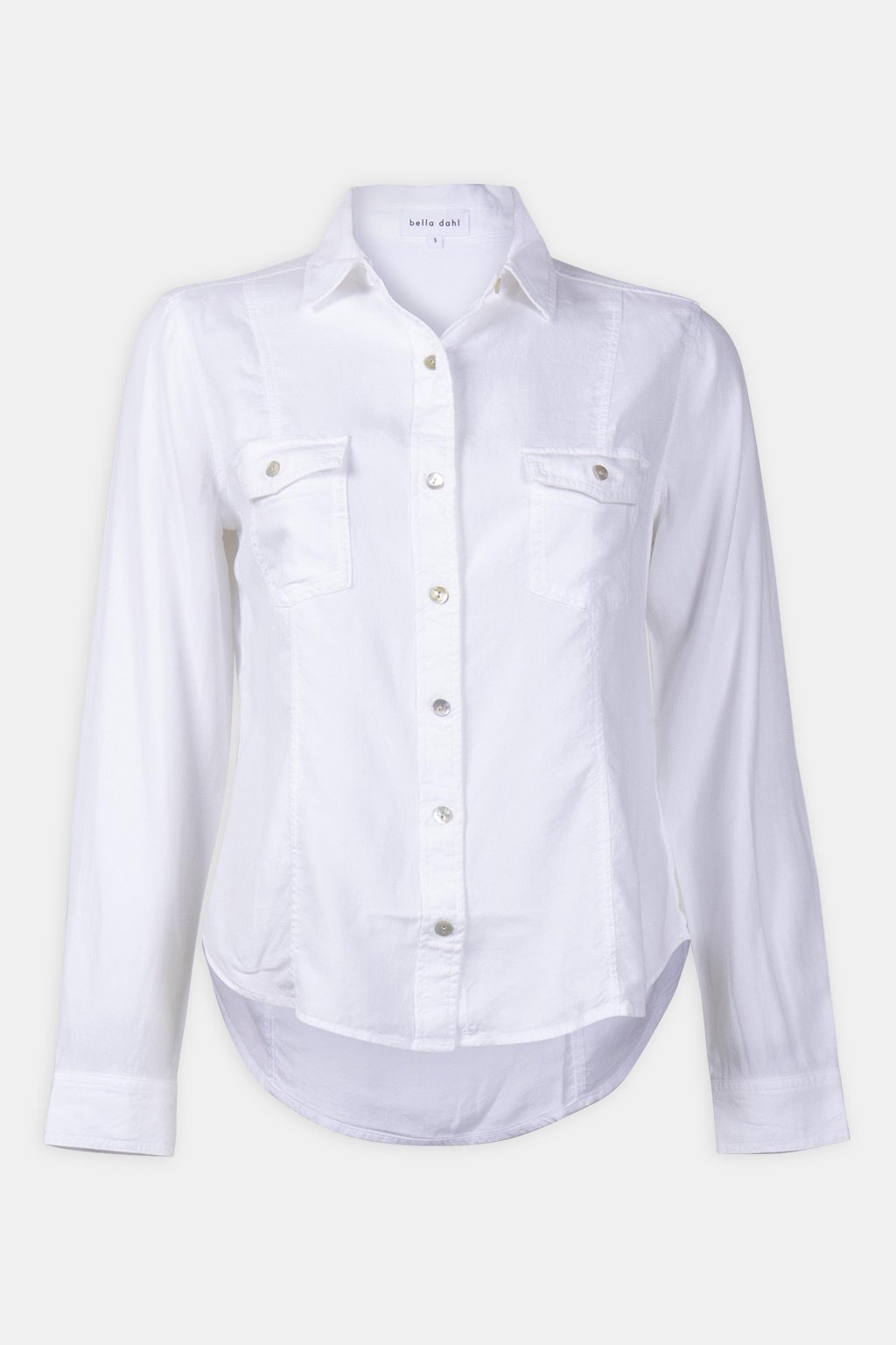 LONG SLEEVE SEAMED SHIRT WHITE 3