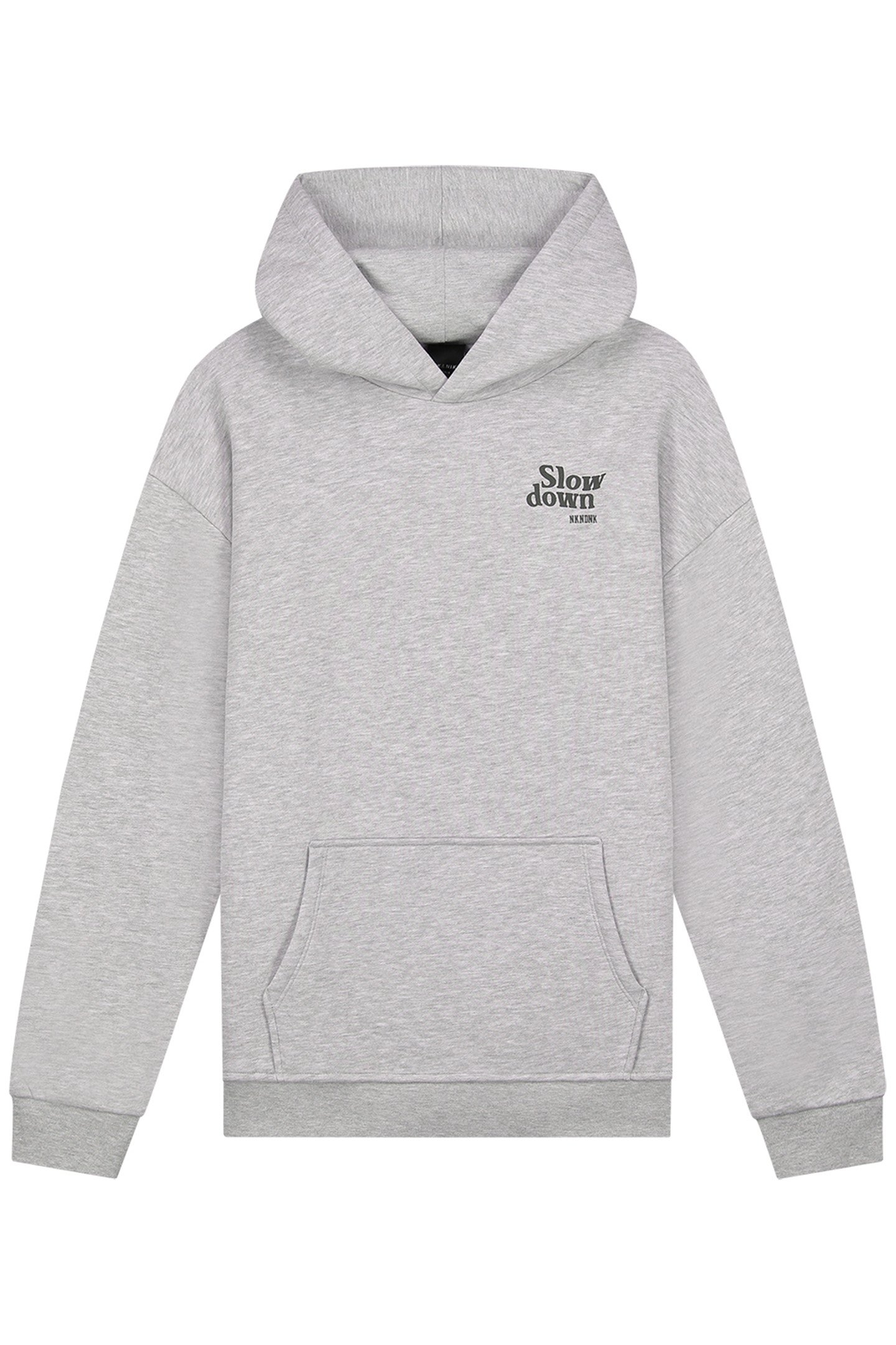 SLOW DOWN HOODIE GREY MELANGE 1