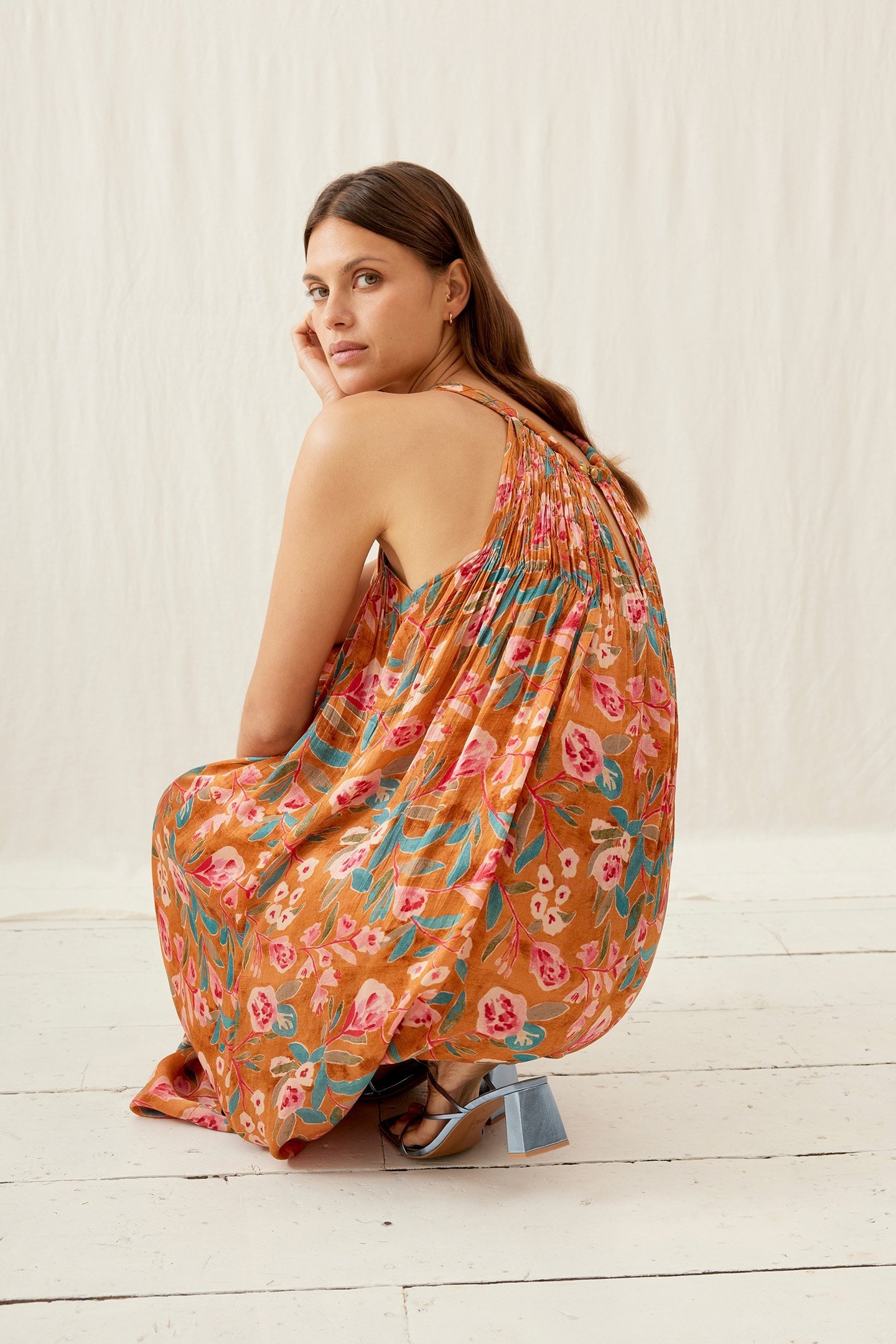 DRESS MARJORIE CINNAMON POPPY BLOOM 2