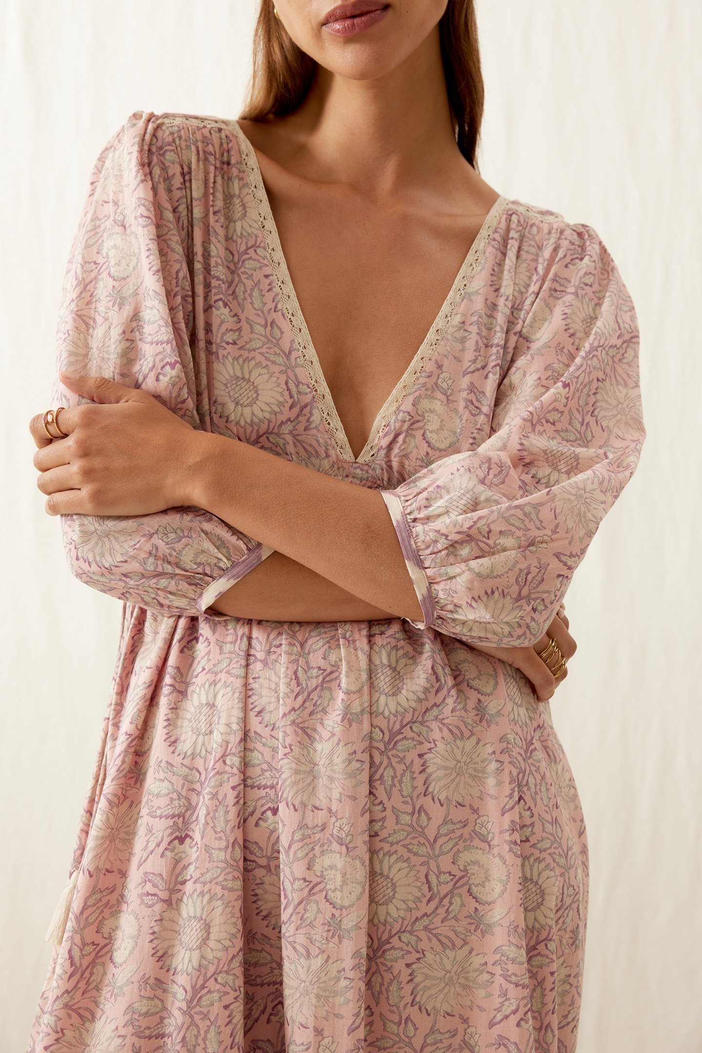 DRESS BALI PINK DAISY GARDEN 4