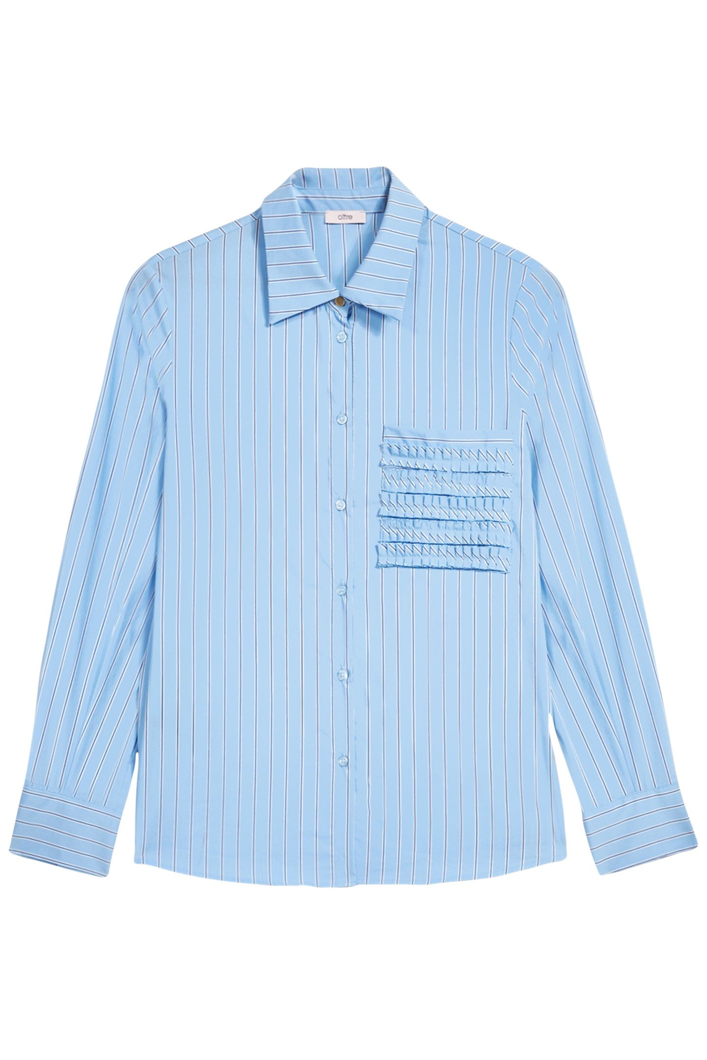 STRIPED SHIRT WITH PLEATED BREAST POCKET BLUE 3