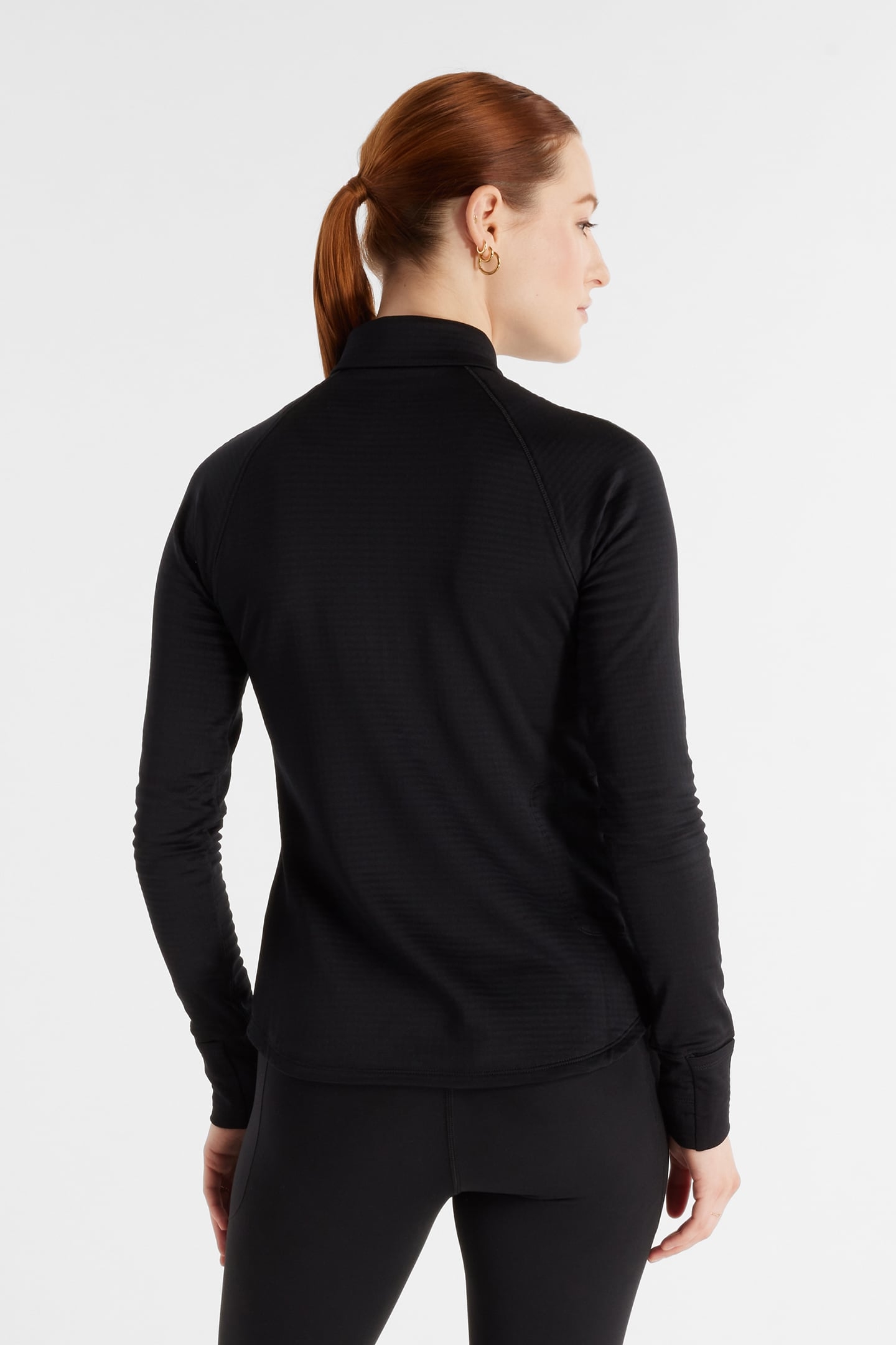 ATHLETICS HEAT GRID 1/2 ZIP TOP IN BLACK (BK) 2