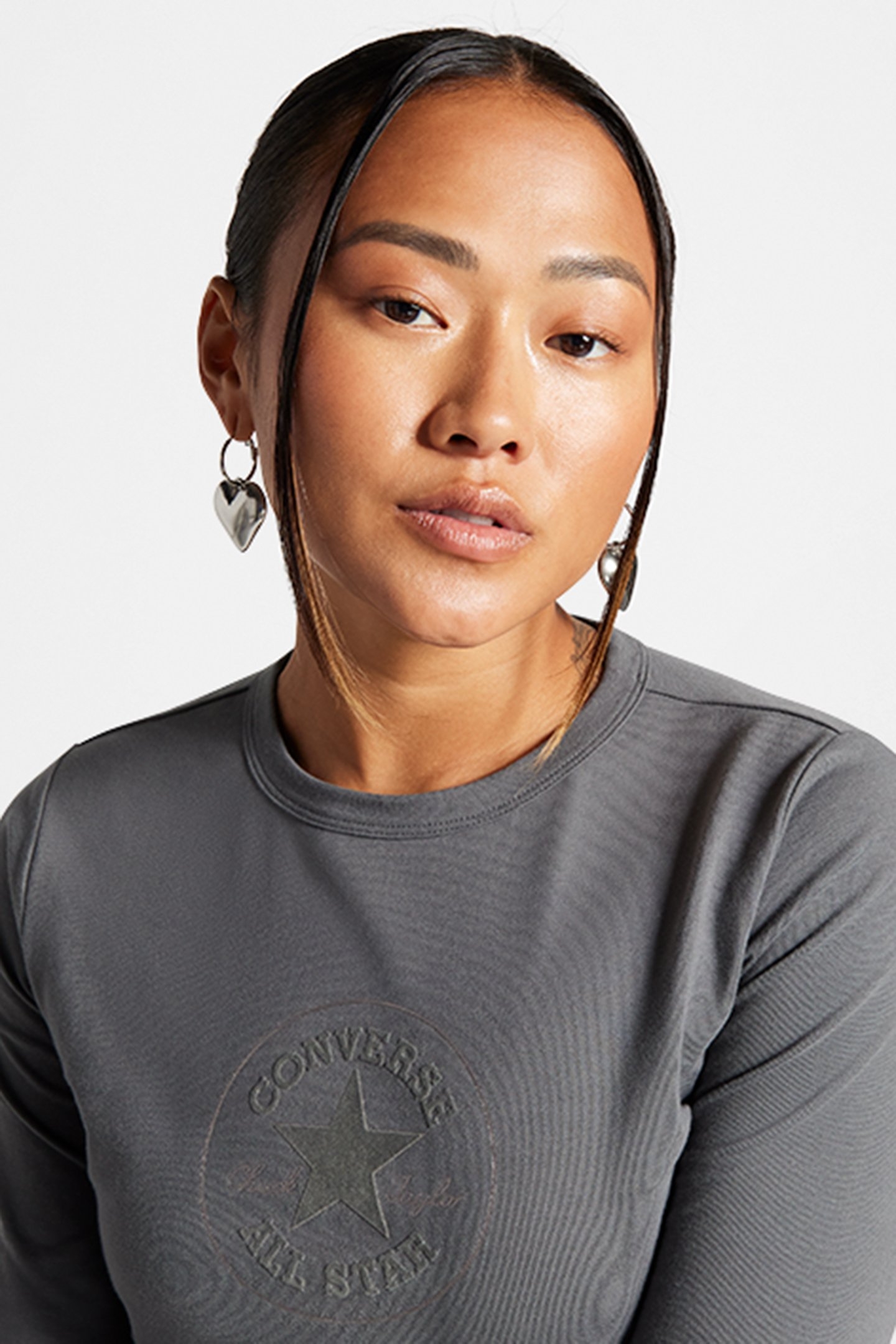 METALLIC PATCH LONG SLEEVE BABY T-SHIRT CYBER GREY 3