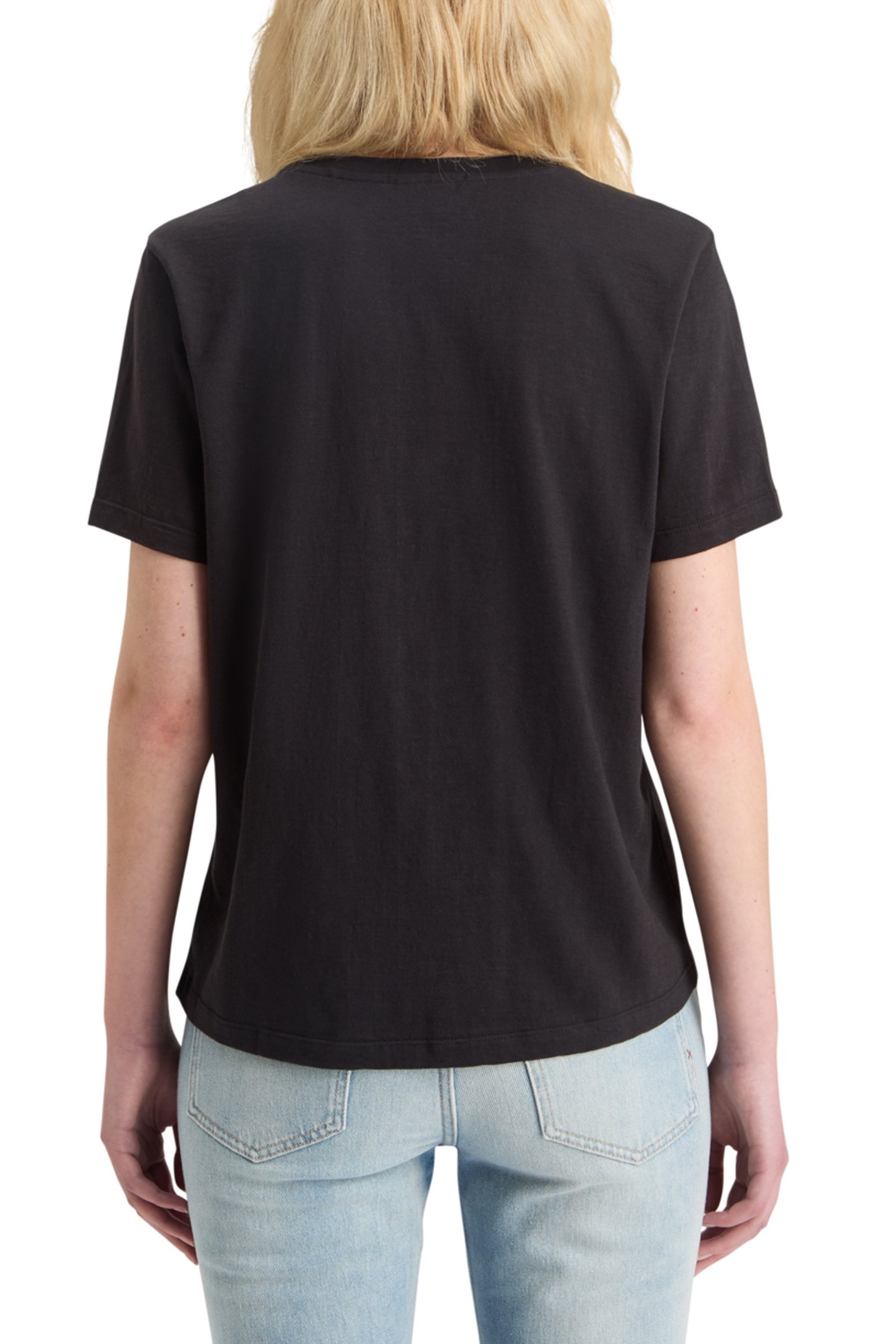 SLUB V-NECK REGULAR FIT T-SHIRT EVENING BLACK 2