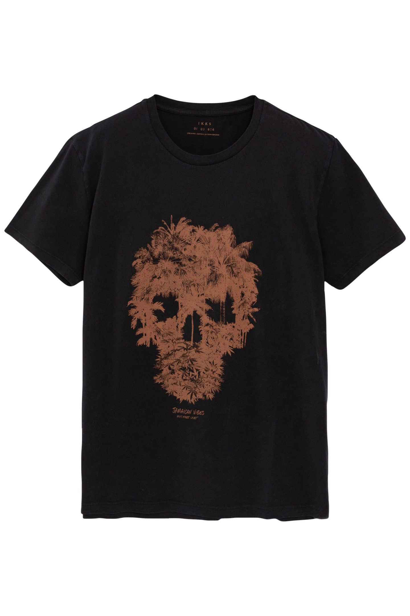 BLACK T-SHIRT WITH PALM TREE-SKULL IMAGE 5
