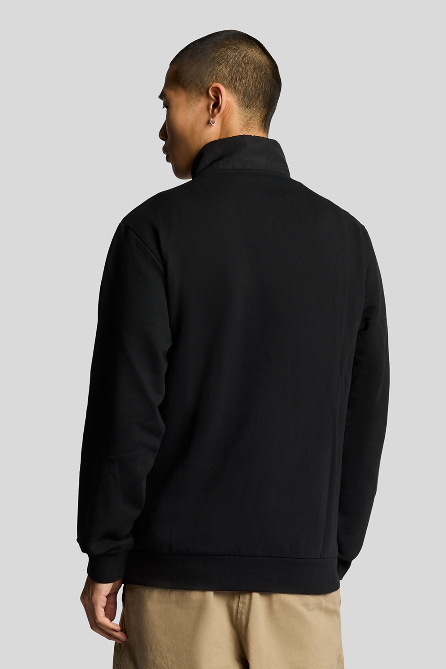 HYBRID QUILTED QUARTER ZIP SWEATSHIRT JET BLACK 2