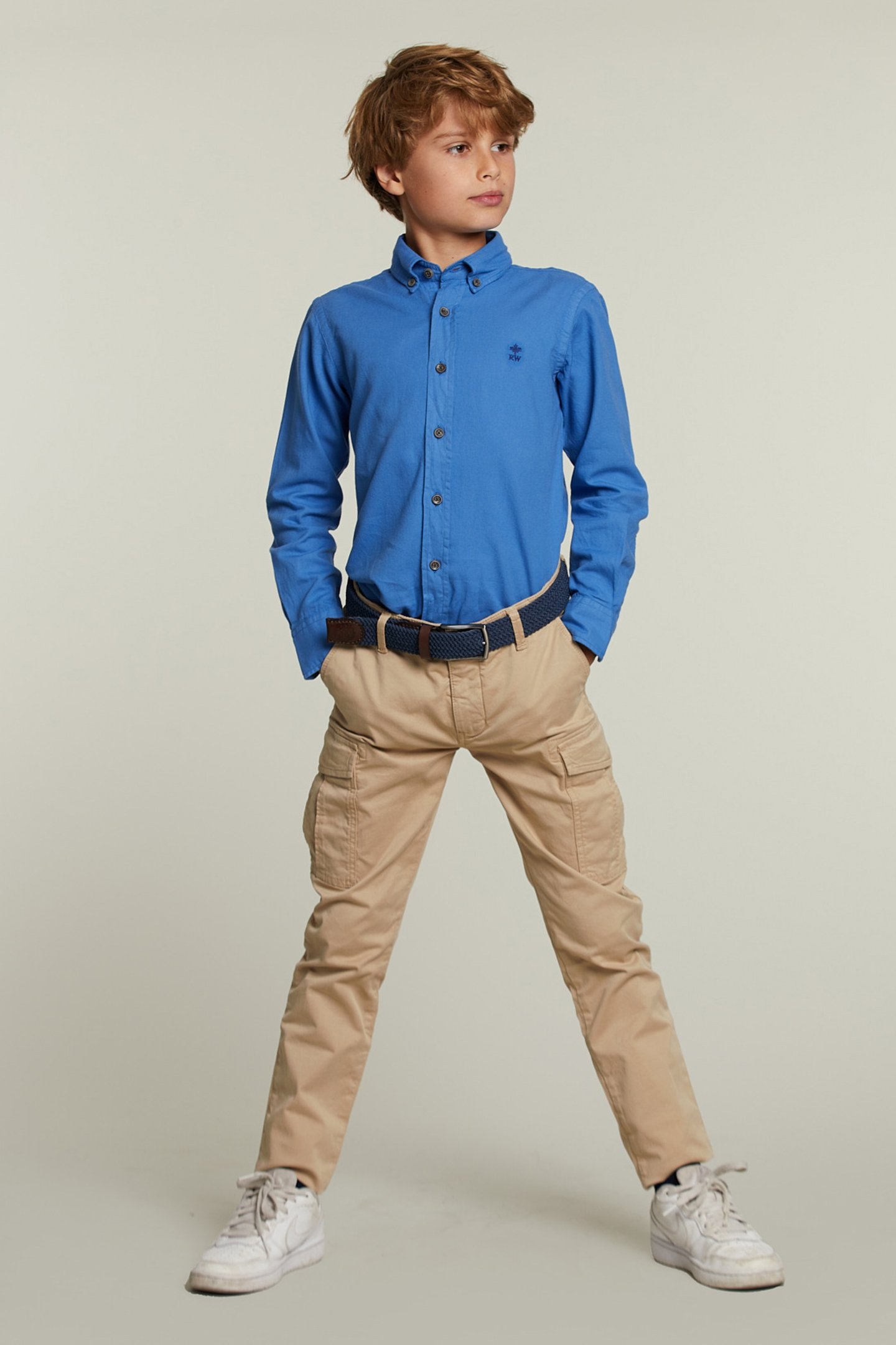 CUSTOM FIT COTTON SHIRT BLUE BIRD 2