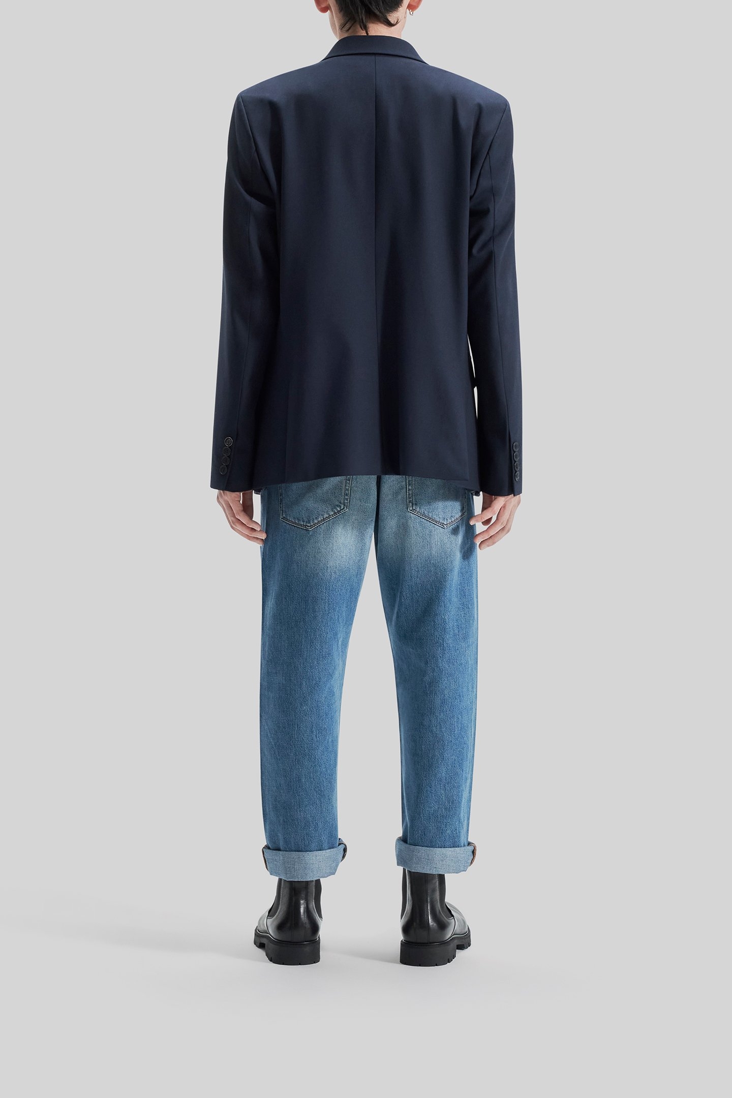 UNISEX NAVY DOUBLE-BREASTED GENDER FREE BLAZER 3