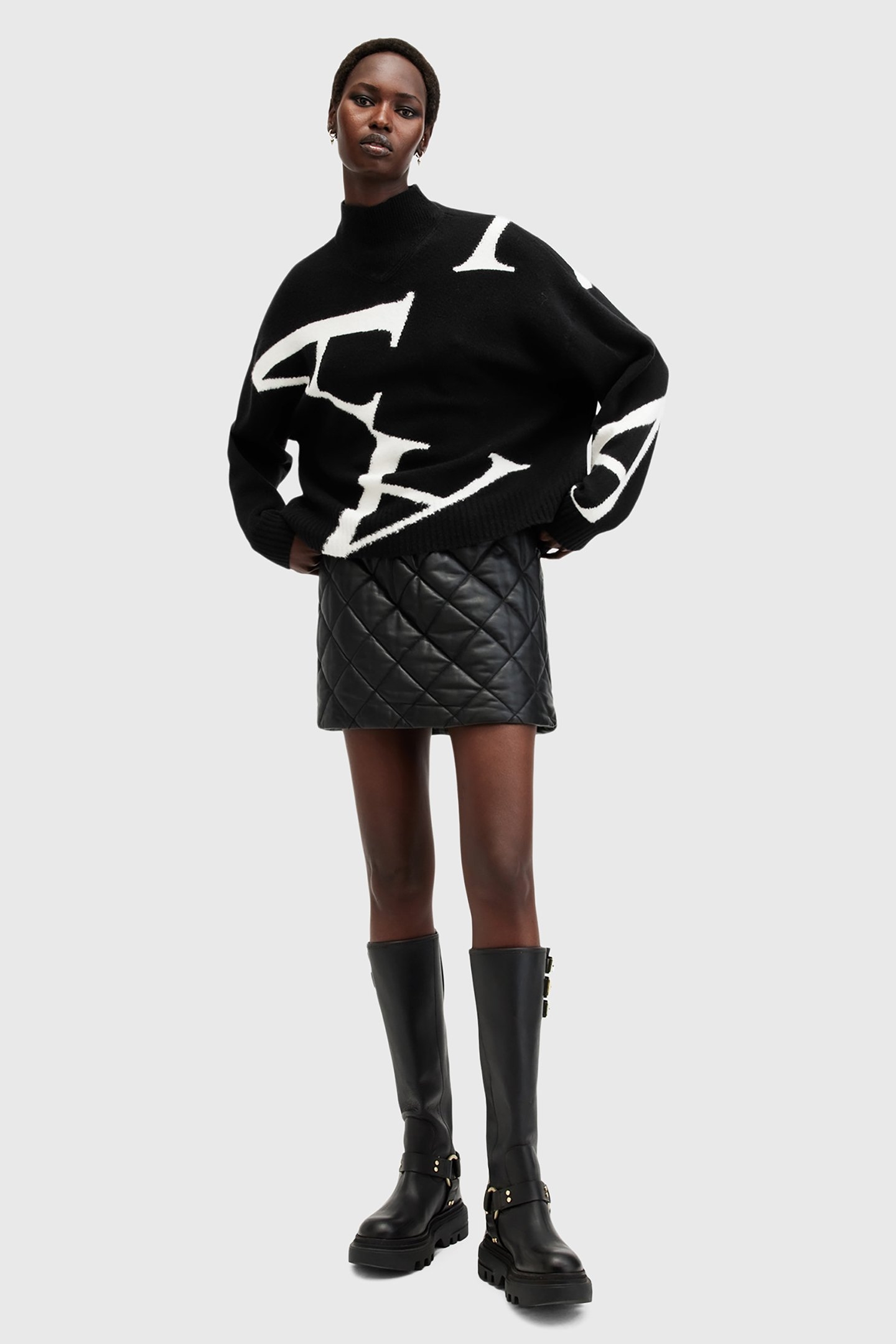 A STAR JUMPER BLACK/CHALK WHITE 3