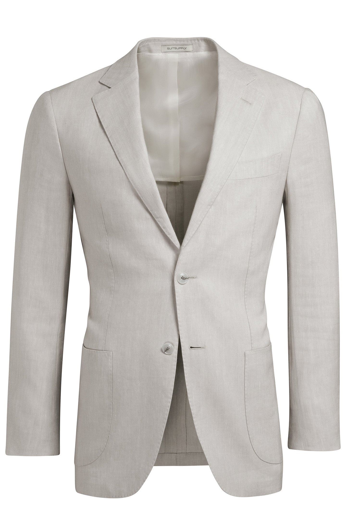 LIGHT GREY HERRINGBONE TAILORED FIT HAVANA BLAZER LIGHT GREY 3