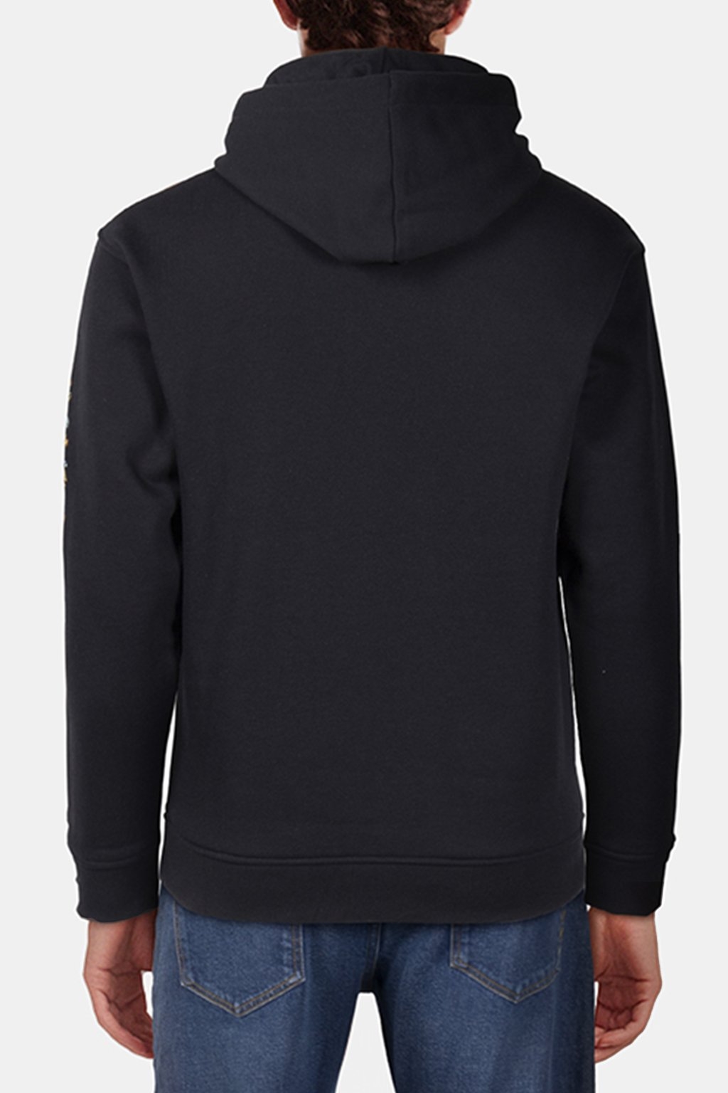 RELAXED FIT FLEECE GRAPHIC HOODIE BLACK 2