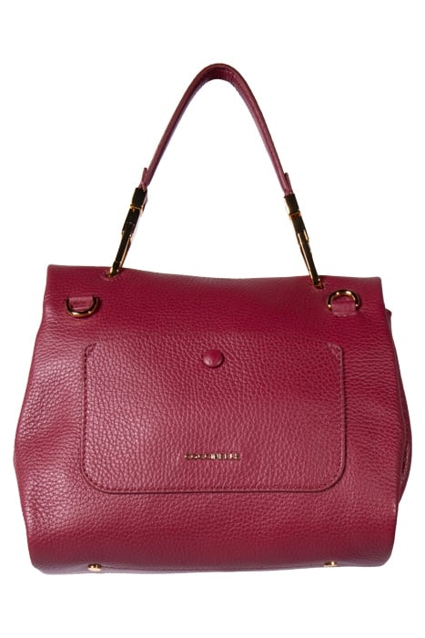 MEDIUM SIZED HANDBAG WITH FLAP POCKET IN BURGUNDY RED 3
