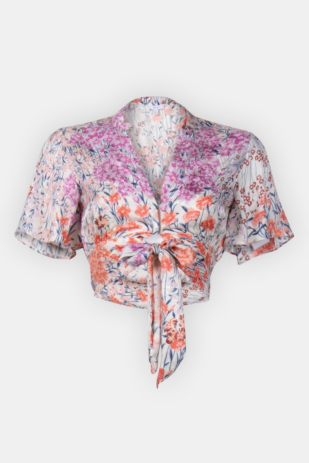 MEADOW PRINT TIE TOP CORAL/WHITE 3