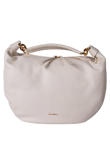 LEATHER MEDIUM SHOULDER BAG IN WHITE 2