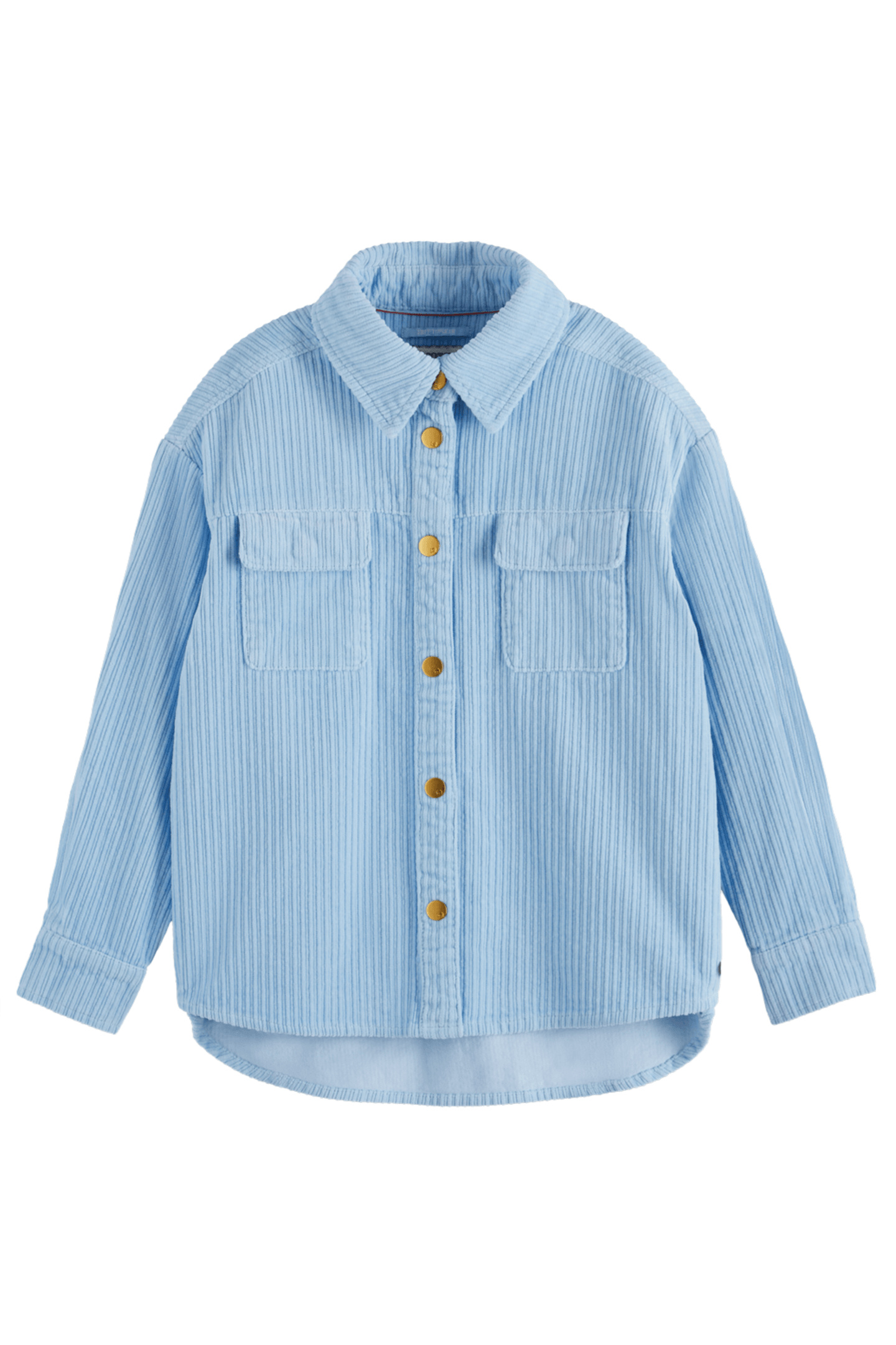 GIRL BOXY CORDUROY OVERSHIRT PACIFIC BLUE 1