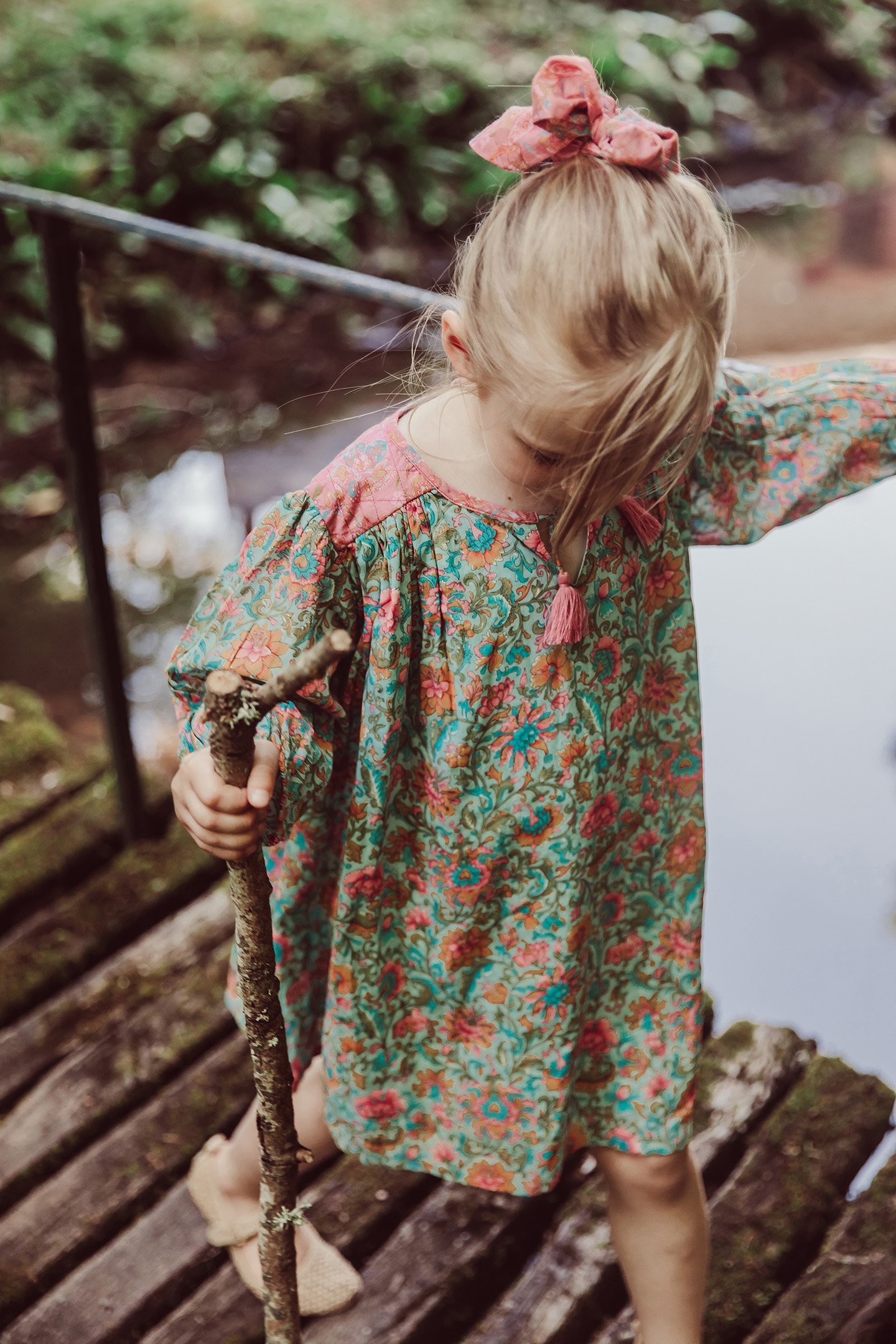 DRESS EUGENIE WATER R FLOWER-PINK 1