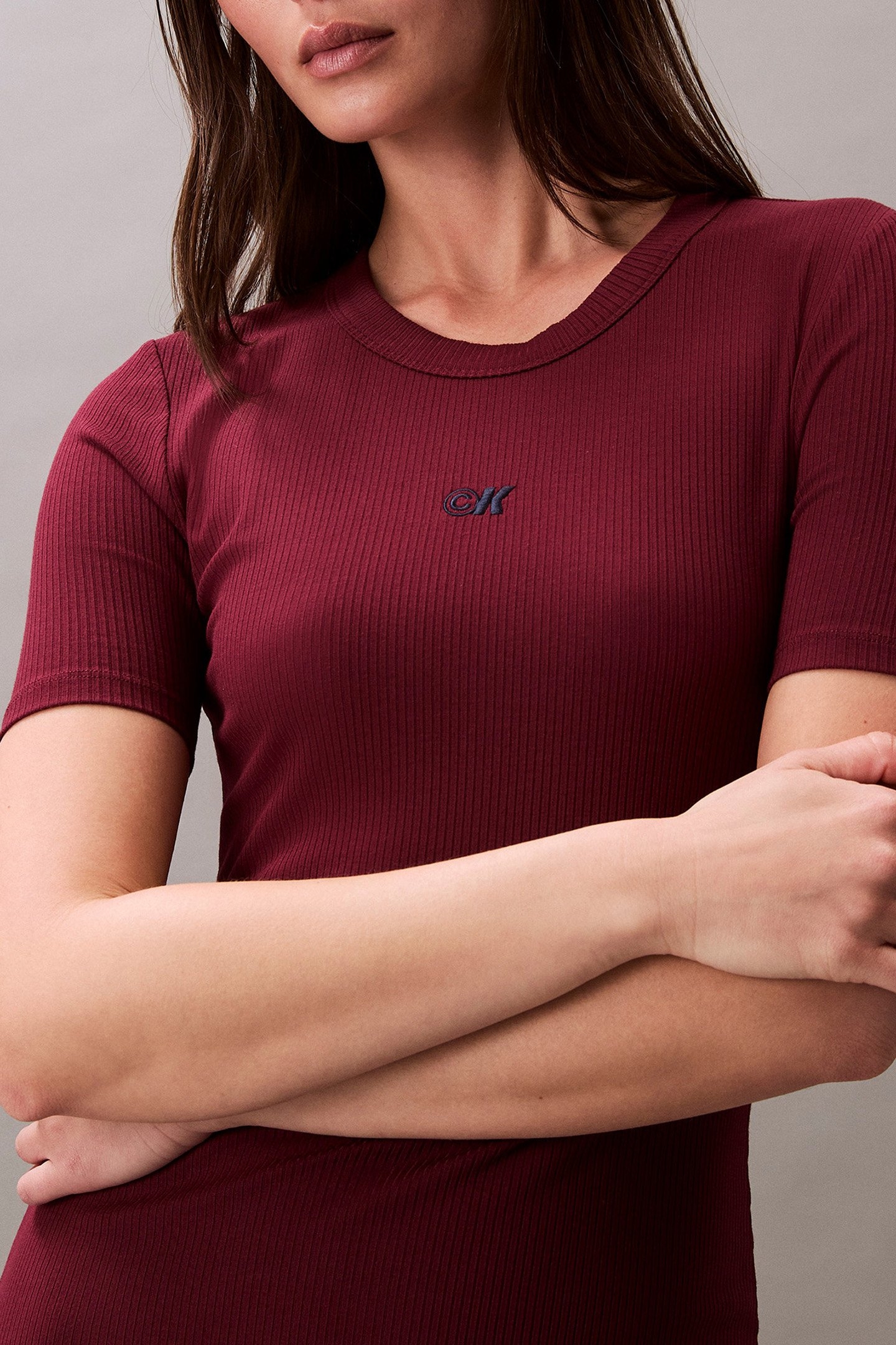 MODAL RIB SS DRESS DEEP ROUGE 4