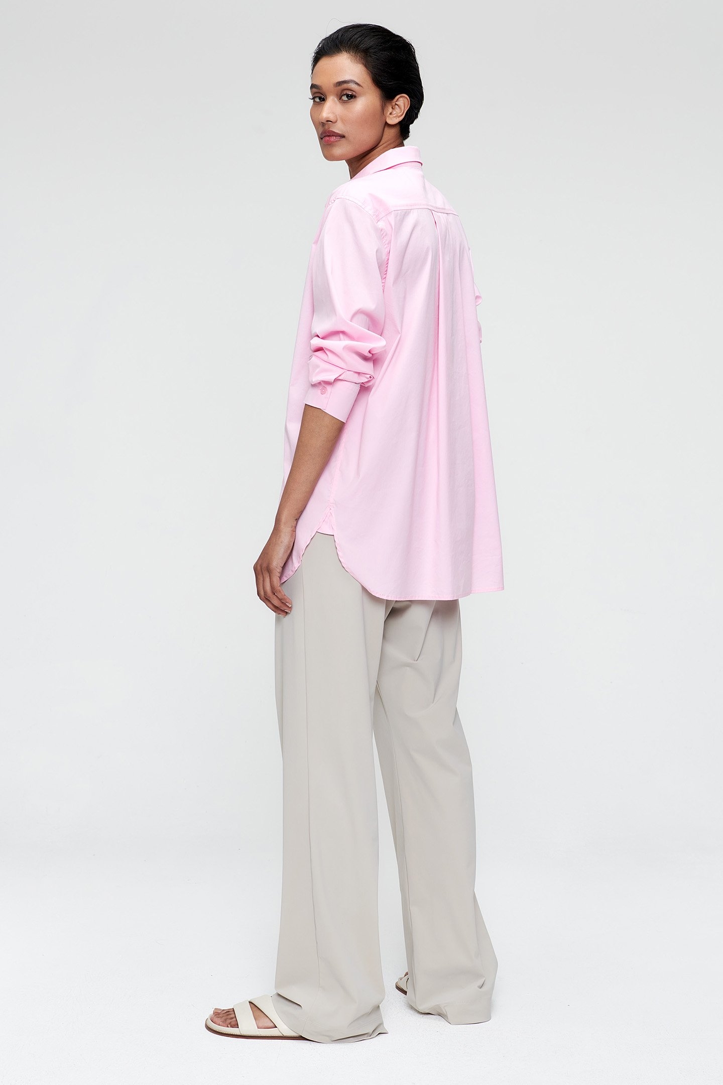 LONG COTTON POLO TOP ROSE PETAL 3