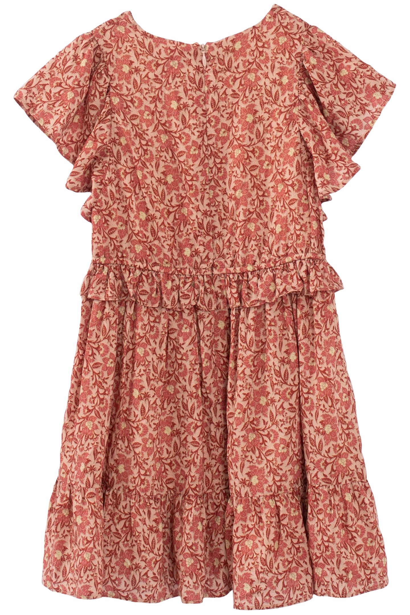 GIRLS' RED FLOWERY PRINT DRESS 2