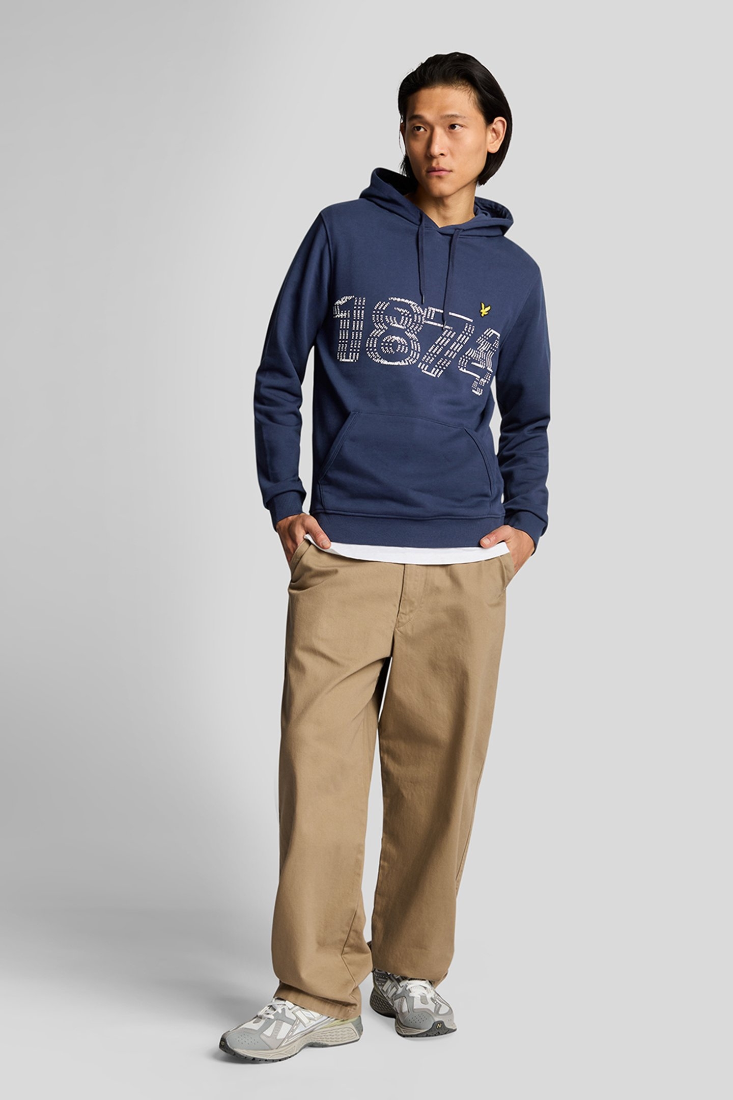 1874 LOGO PULLOVER HOODIE NAVY 3