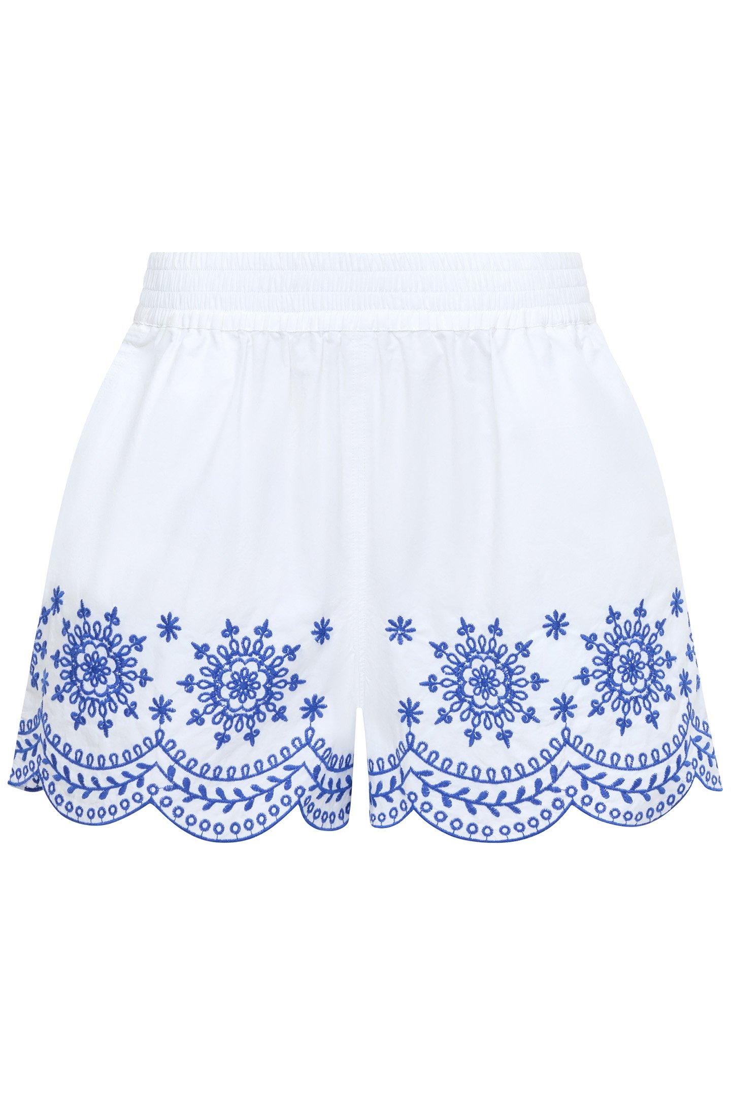 EMBROIDERED HEM SHORTS LINEN WHITE/MULTI 3
