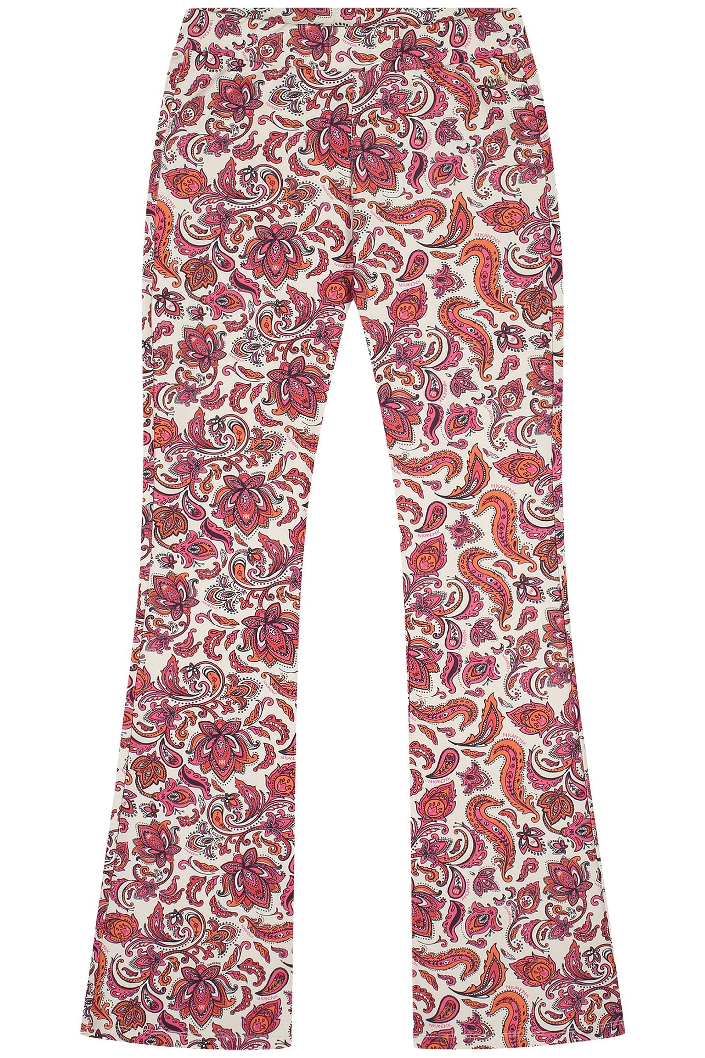 PRINTED FLARED PANTS VIBRANT ORANGE/FUCHSIA POP 2