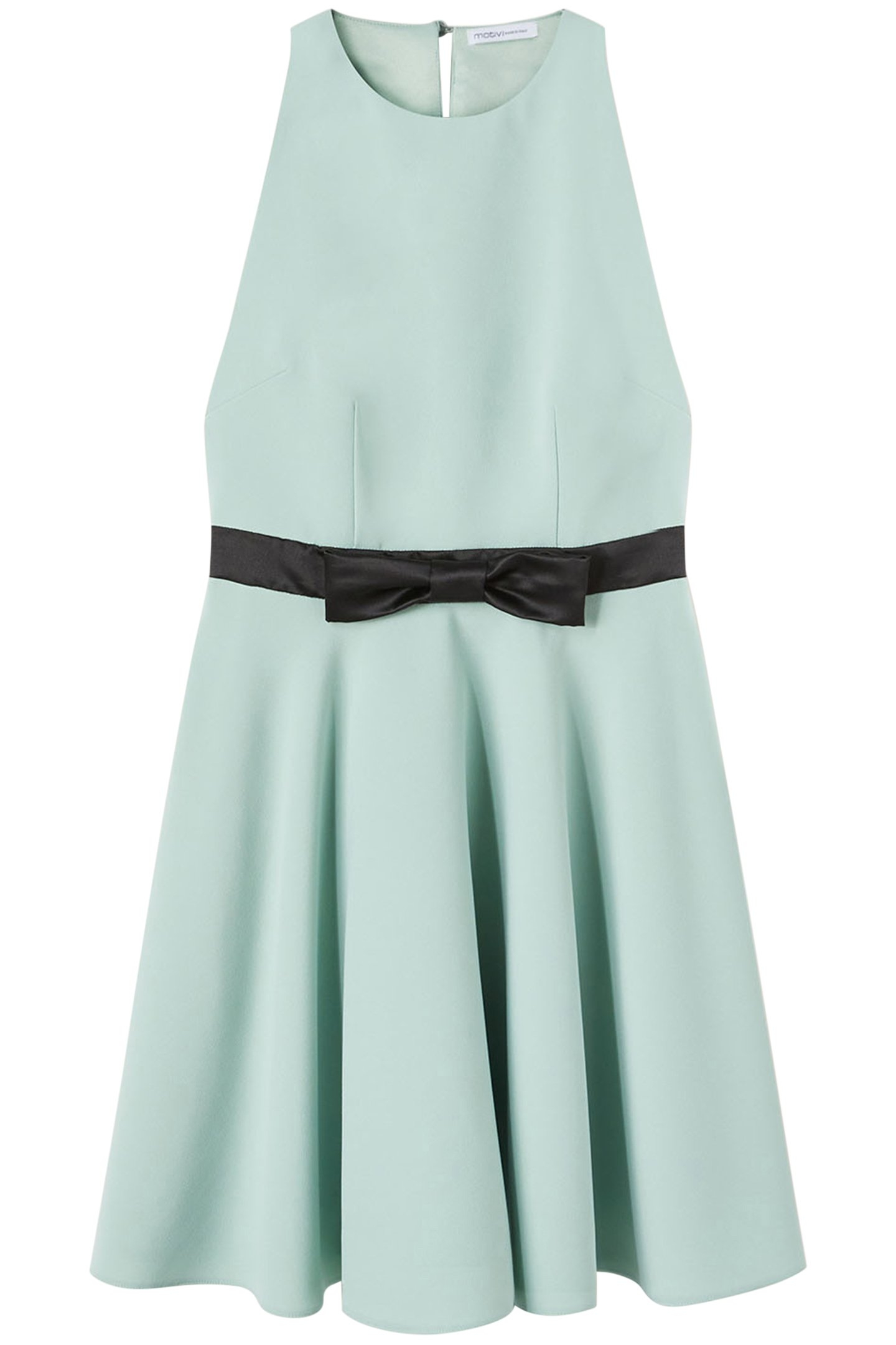 MINI DRESS WITH A BOW AT THE WAIST GREEN 4