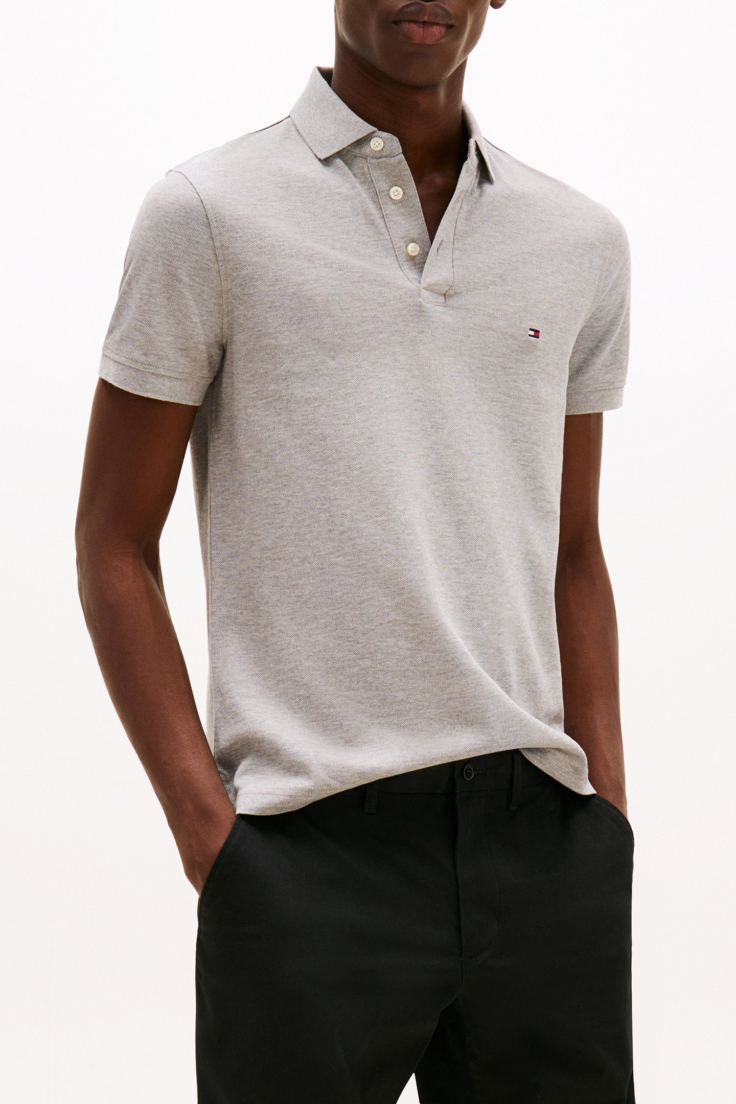 1985 SLIM FIT POLO LIGHT GREY HEATHER 1