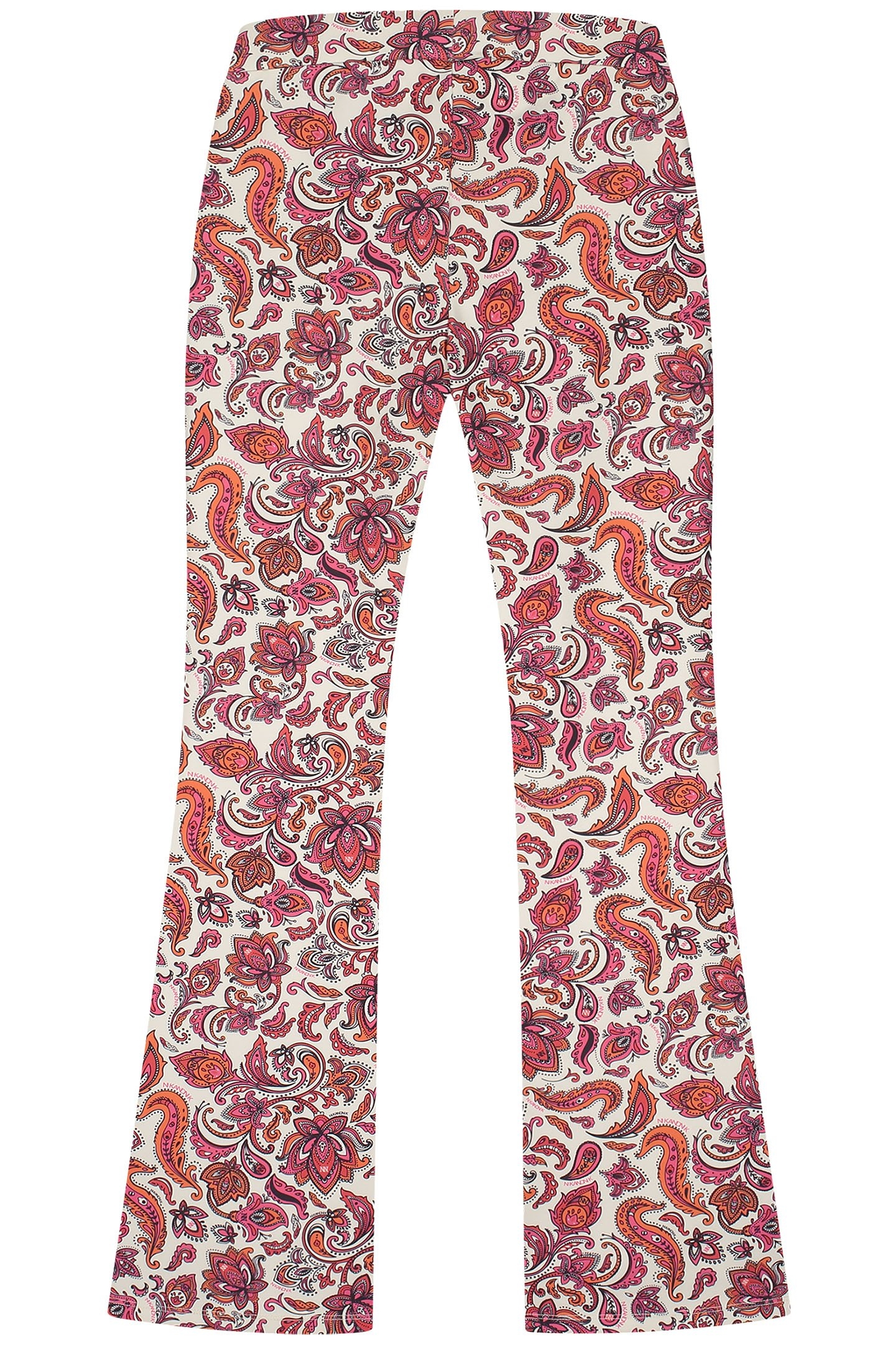 PRINTED FLARED PANTS VIBRANT ORANGE/FUCHSIA POP 3