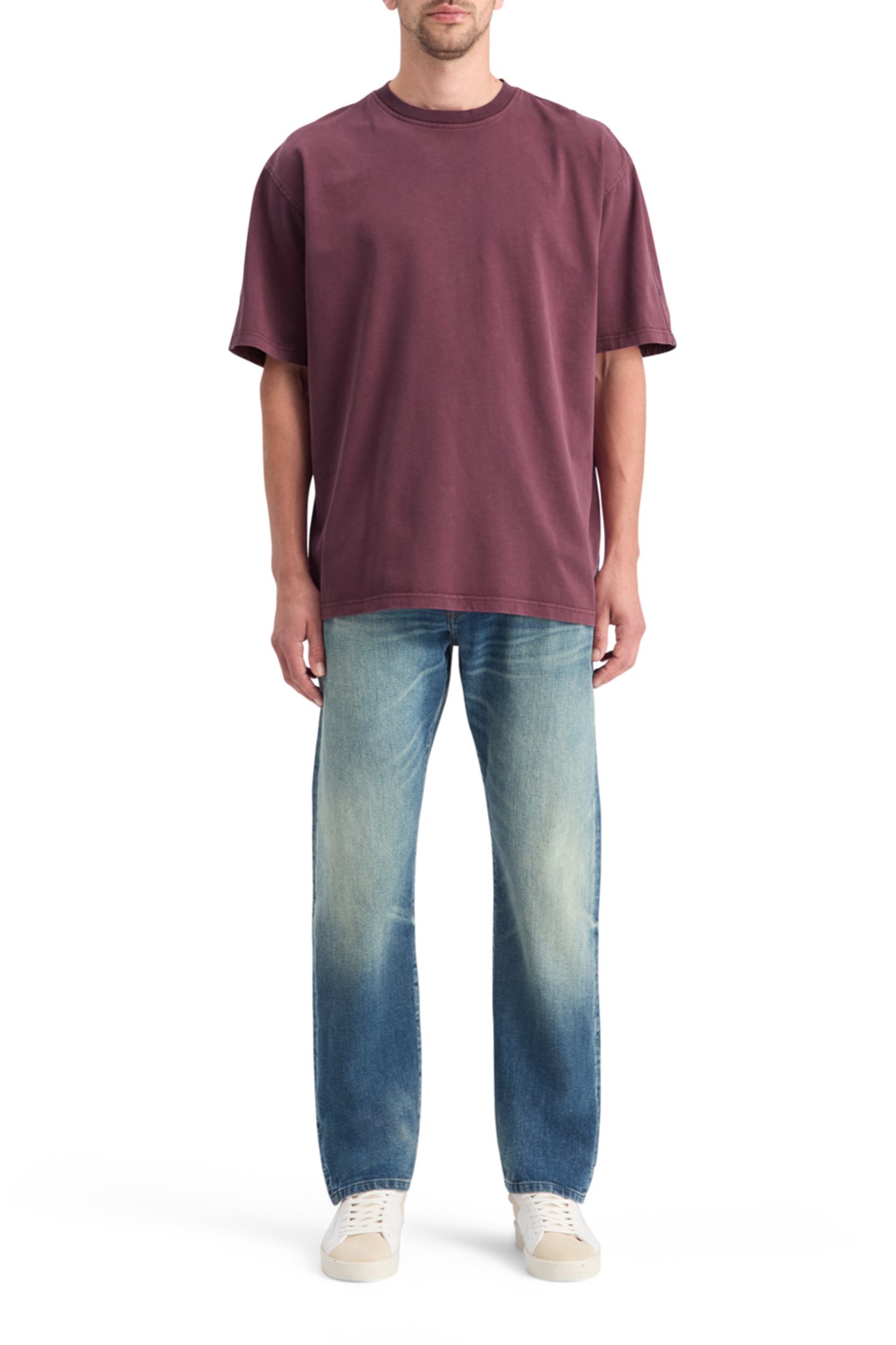 CUT + SEW GARMENT DYE T-SHIRT BERRY 3
