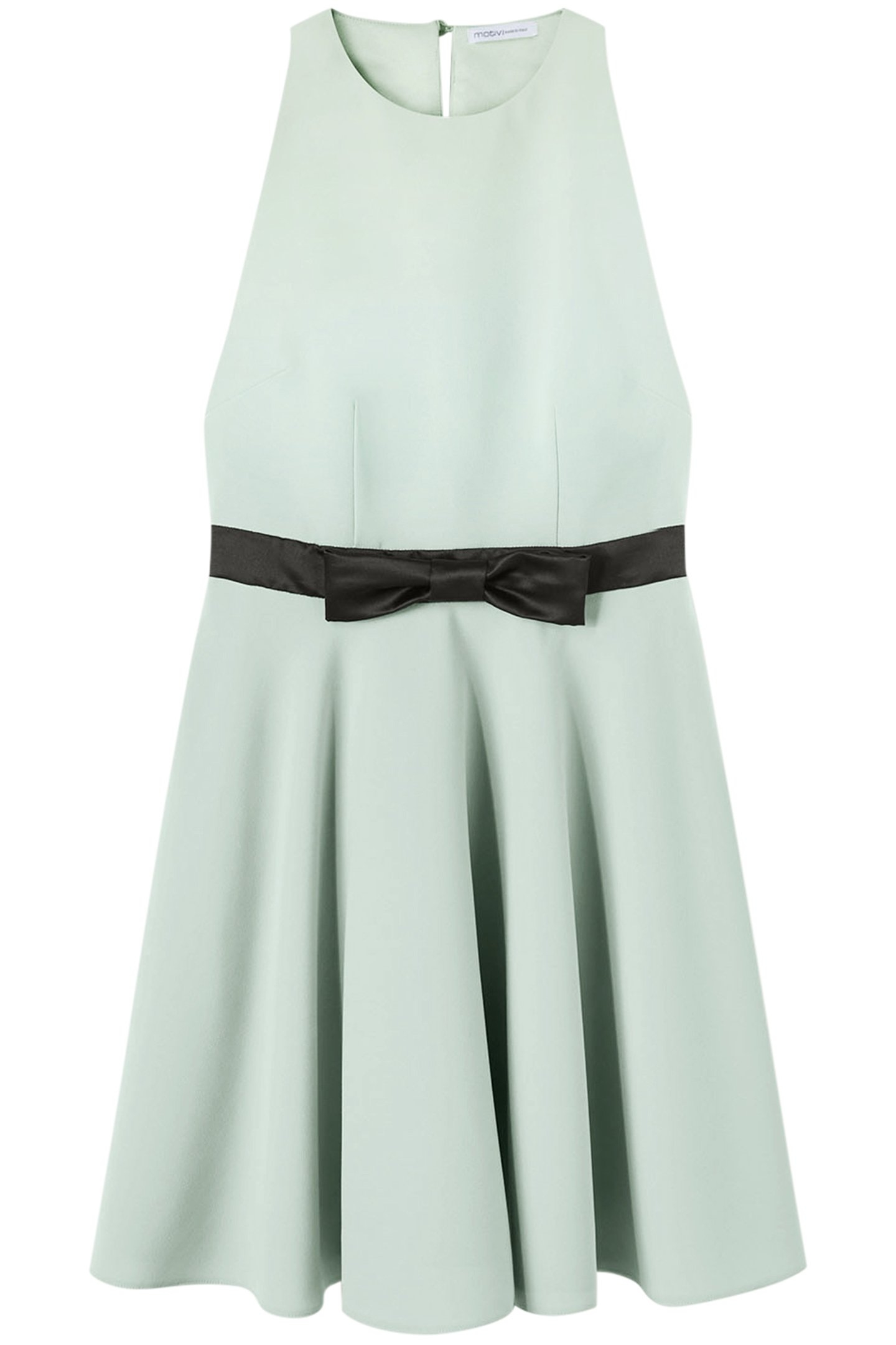 MINI DRESS WITH A BOW AT THE WAIST GREEN 4