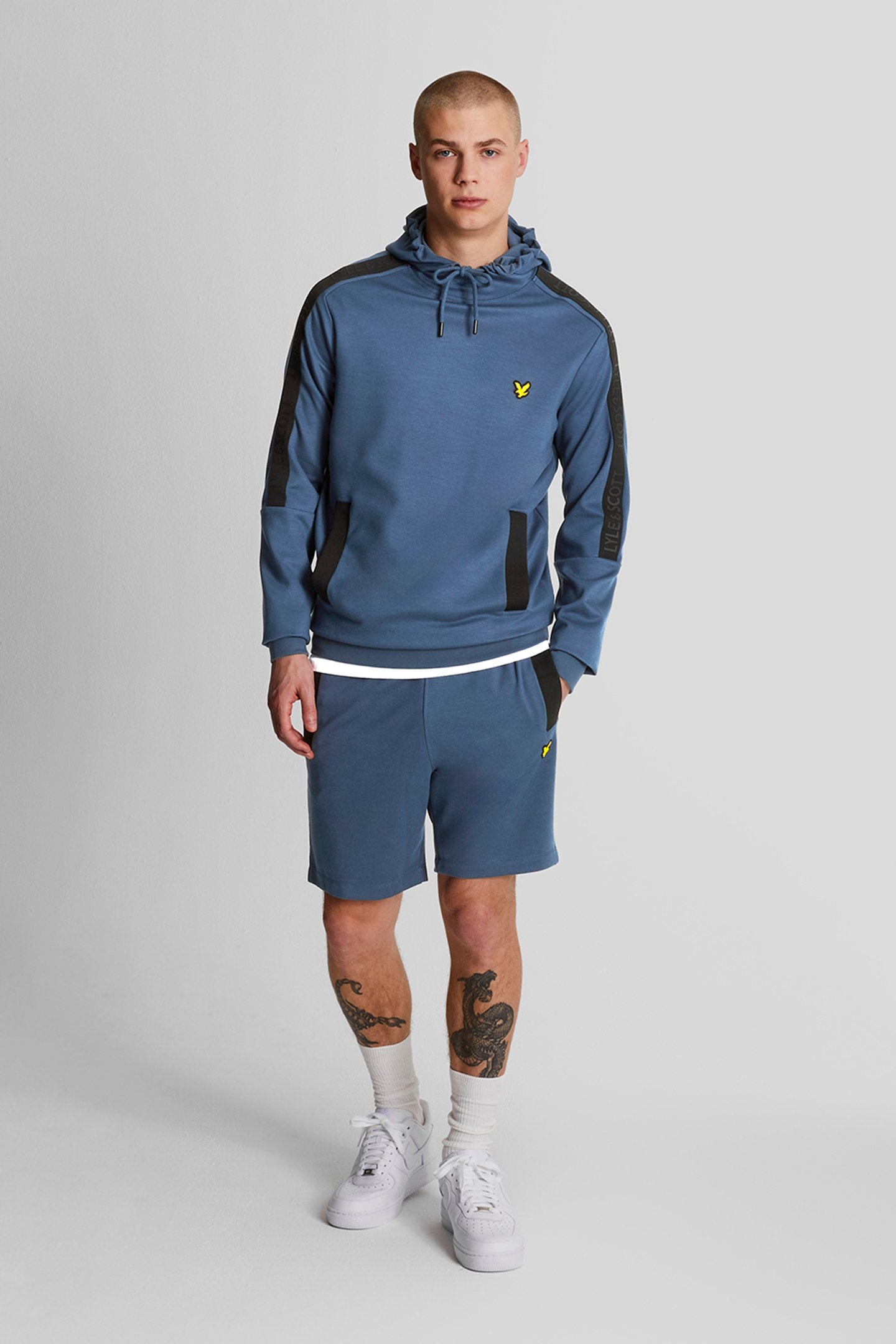 POCKET BRANDED SWEAT HOODIE LIGHT NAVY 3