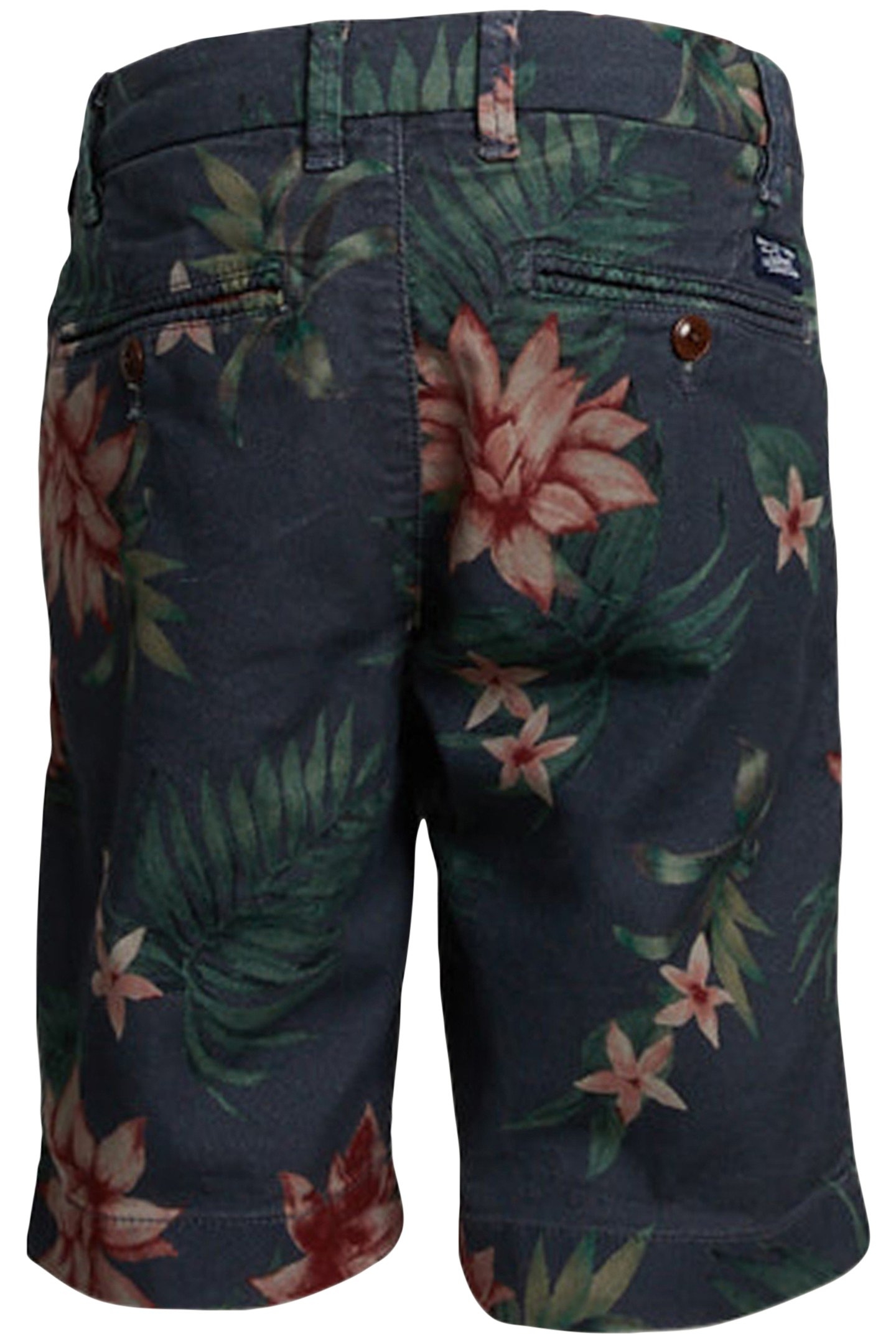 RED FLOWER PRINT PLEAT SHORT 2