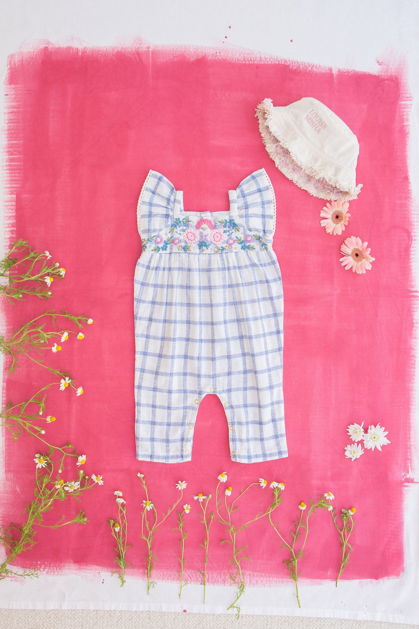 SUN HAT LAJIK PINK DAISY-CREAM 7