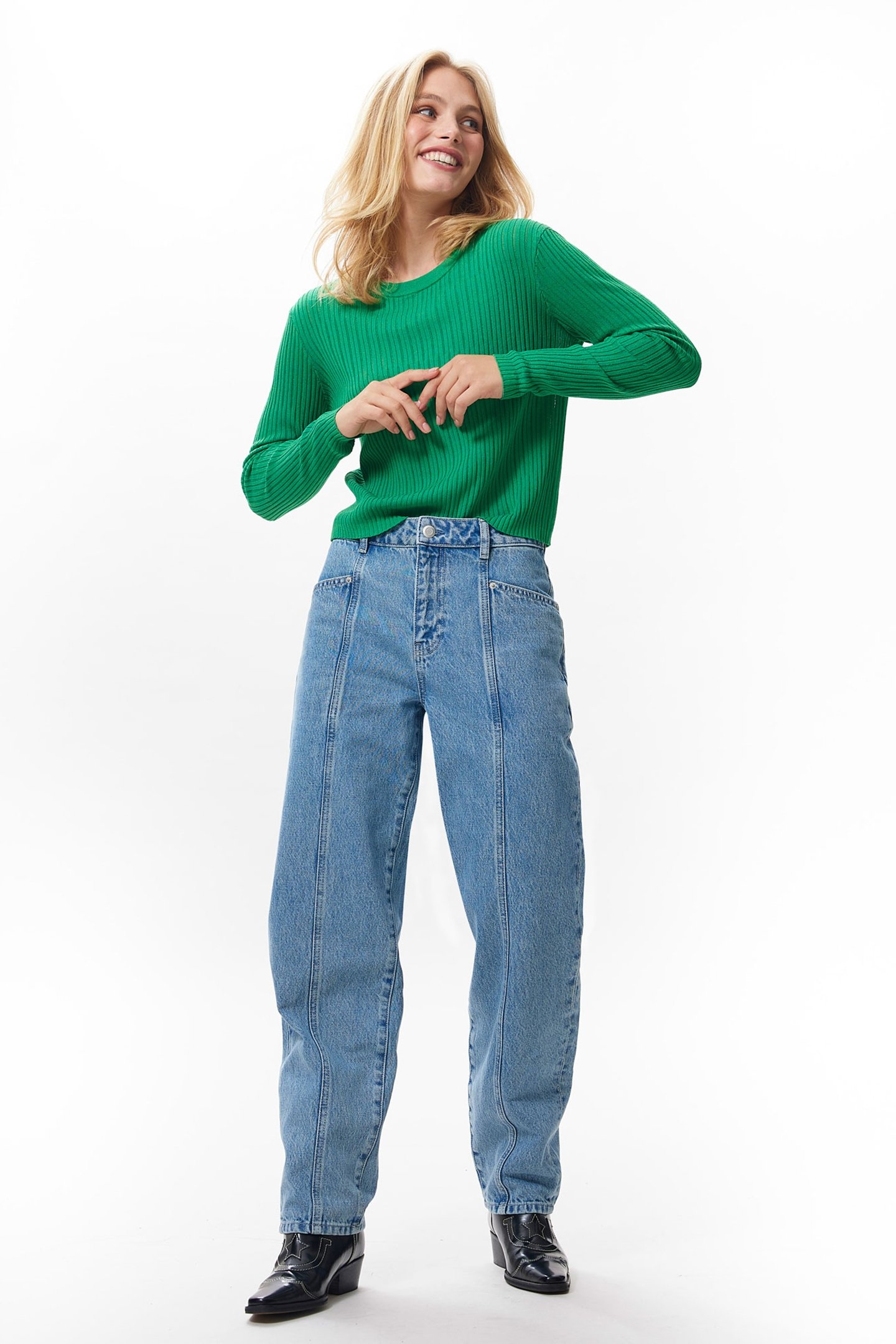 FINE RIBBED KNIT VERDANT GREEN 2