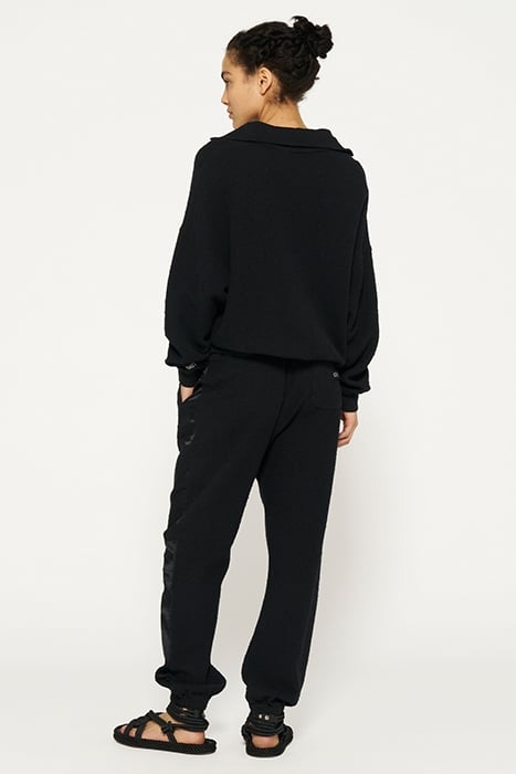 TEXTURE FLEECE JOGGER BLACK 2
