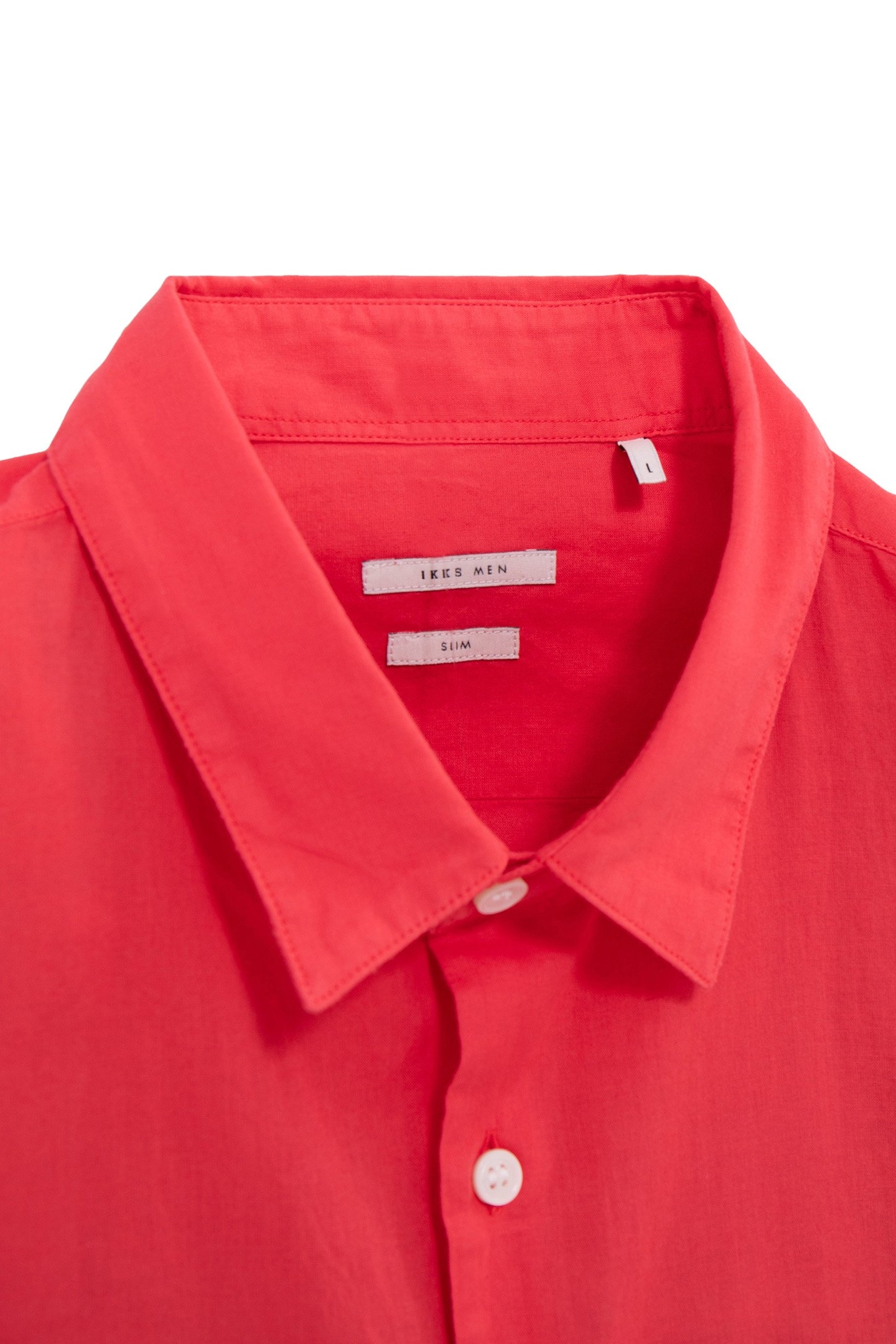 RED ORGANIC COTTON VOILE SLIM SHIRT 3