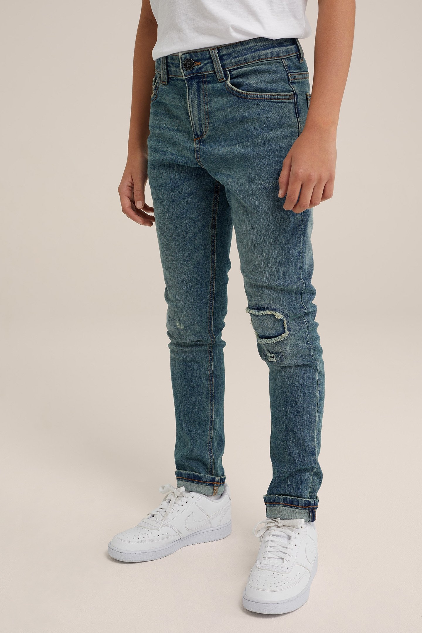 5-POCKET MID WAIST GREEN BLUE 1