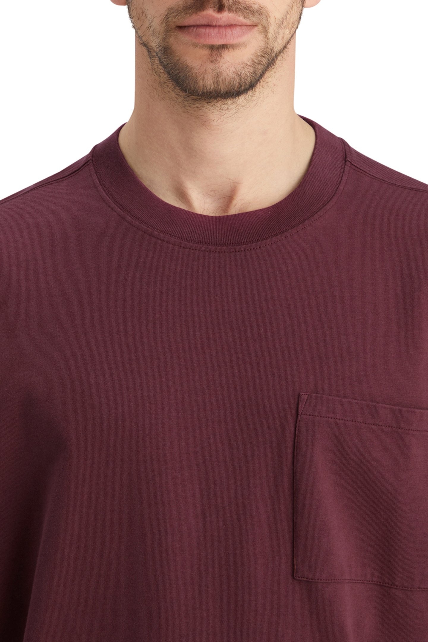 3 CROSSES LOOSE FIT CHEST POCKET T-SHIRT WINE 6